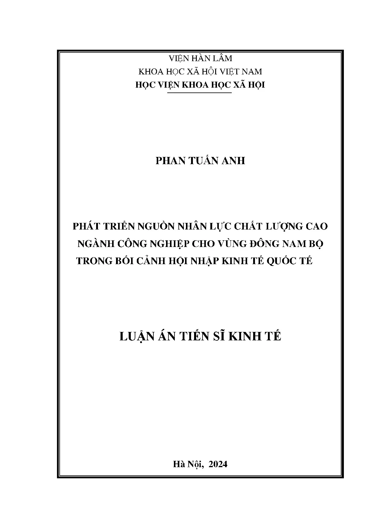 Phát triển NNL chất lượng CN Đông Nam Bộ hội nhập KTQT