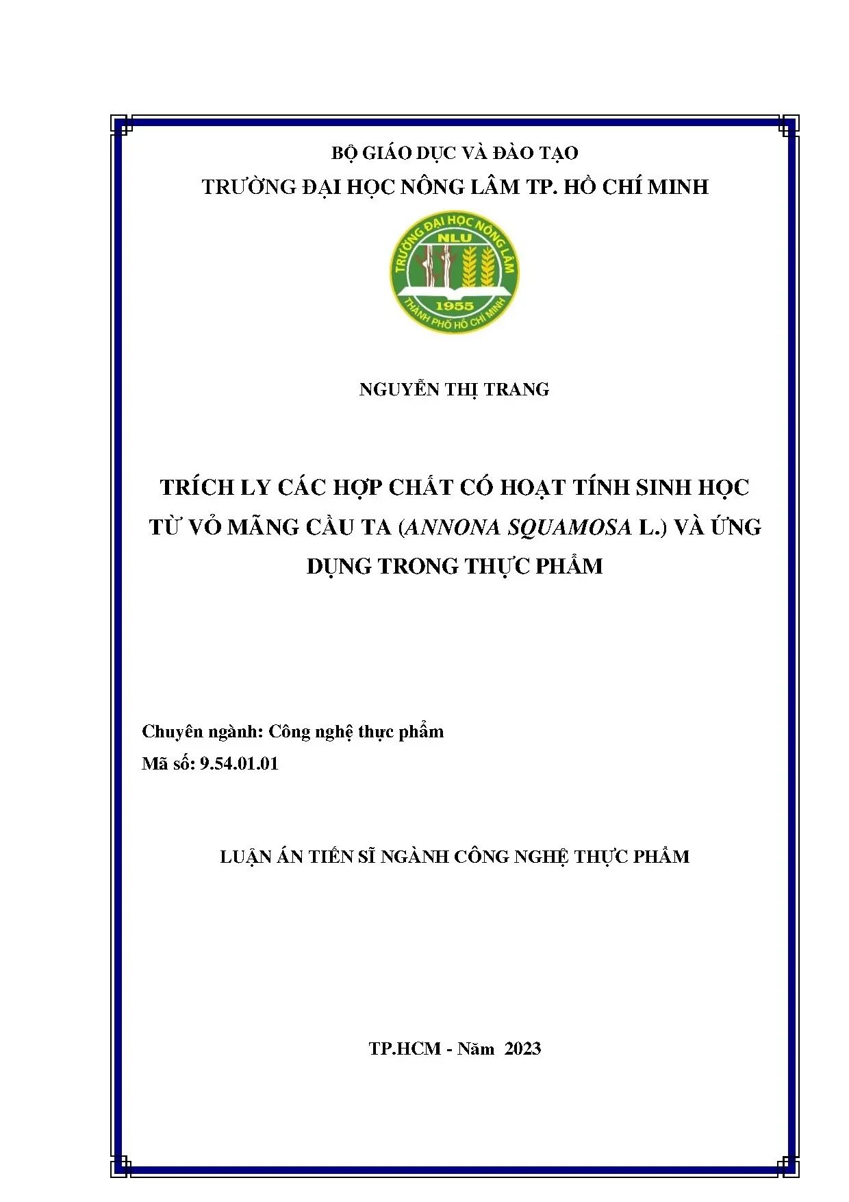 Trích ly hợp chất sinh học vỏ mãng cầu ta và ứng dụng thực phẩm