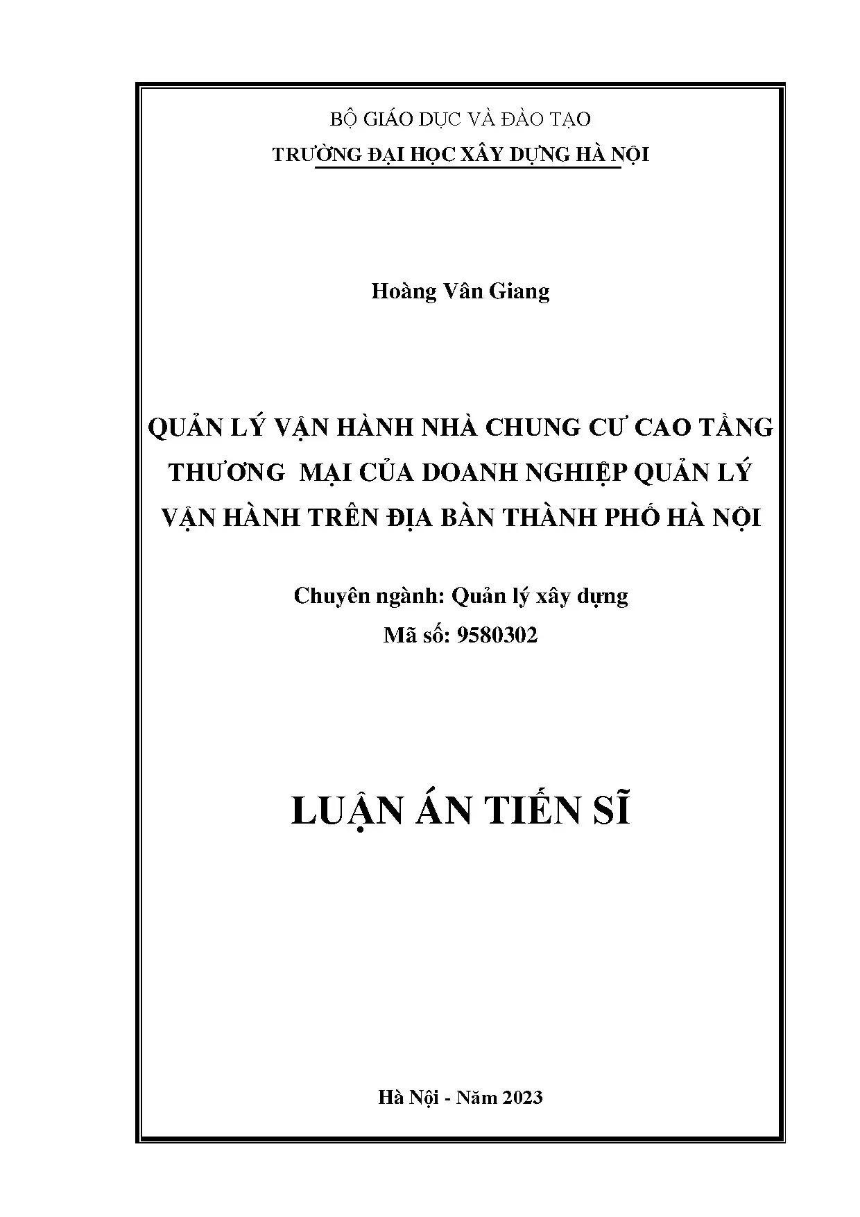 Quản lý vận hành chung cư cao tầng thương mại Hà Nội