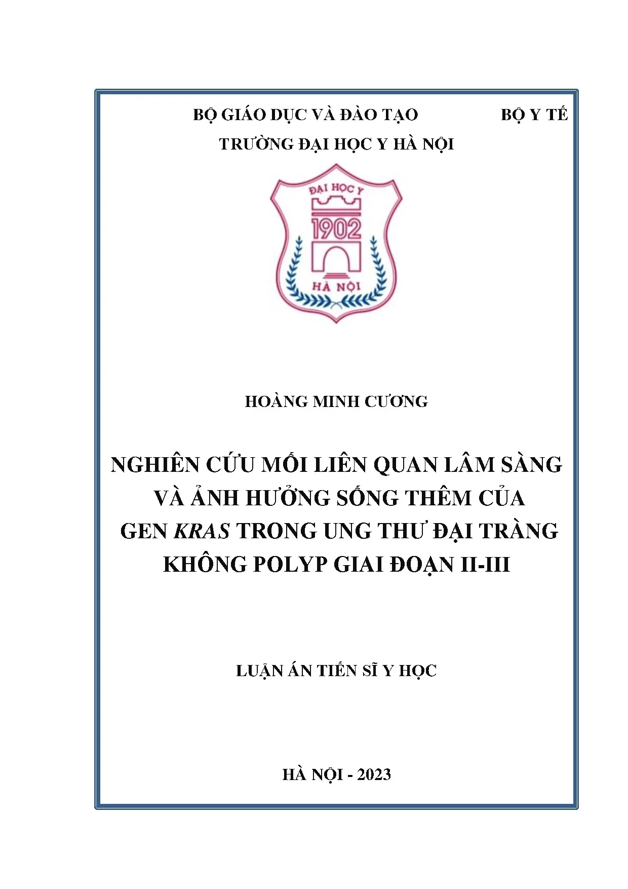 Nghiên cứu gen KRAS ung thư đại tràng không polyp GĐ II-III