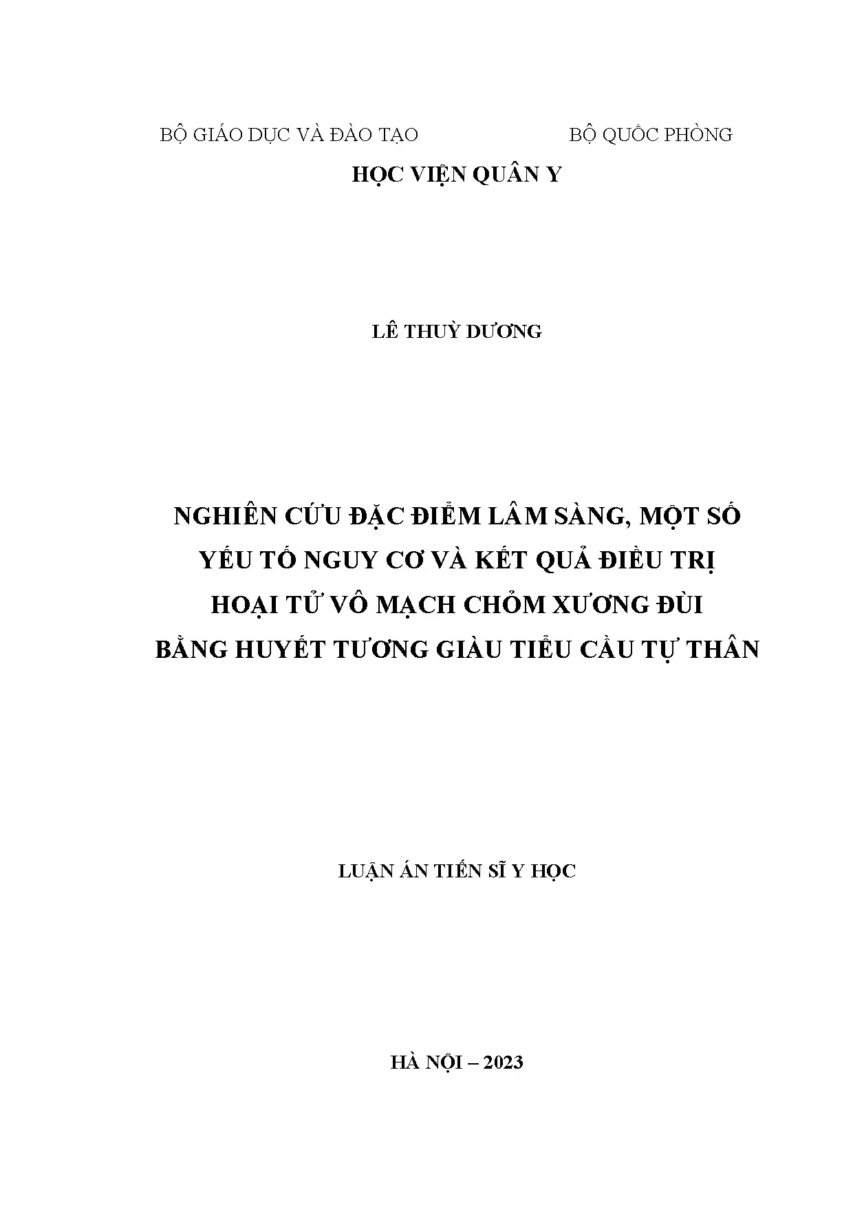 Hoại tử vô mạch chỏm xương đùi: Lâm sàng, nguy cơ & điều trị PRP
