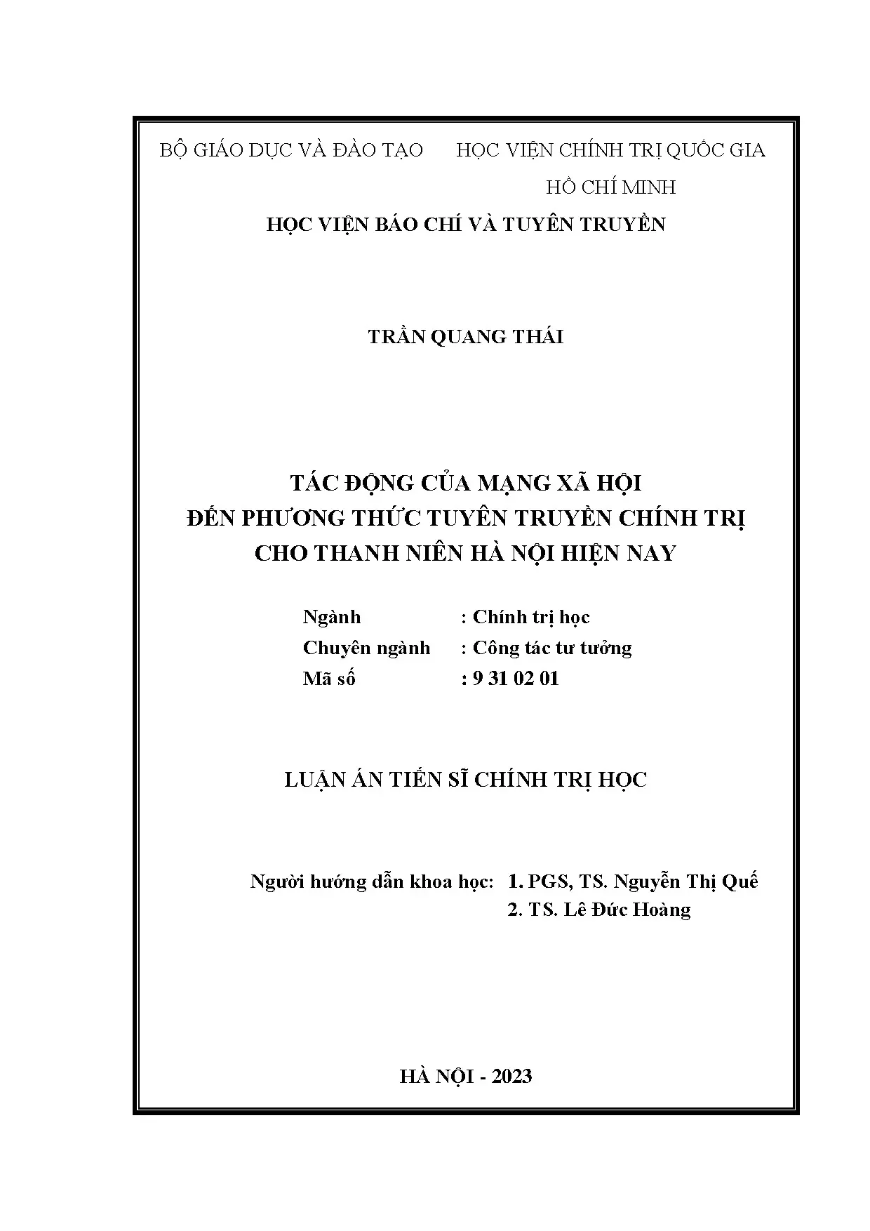 Tác động MXH đến phương thức TTCT cho thanh niên Hà Nội