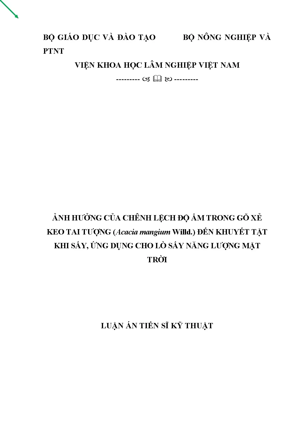 Ảnh hưởng chênh lệch độ ẩm gỗ Keo đến khuyết tật sấy NLMT
