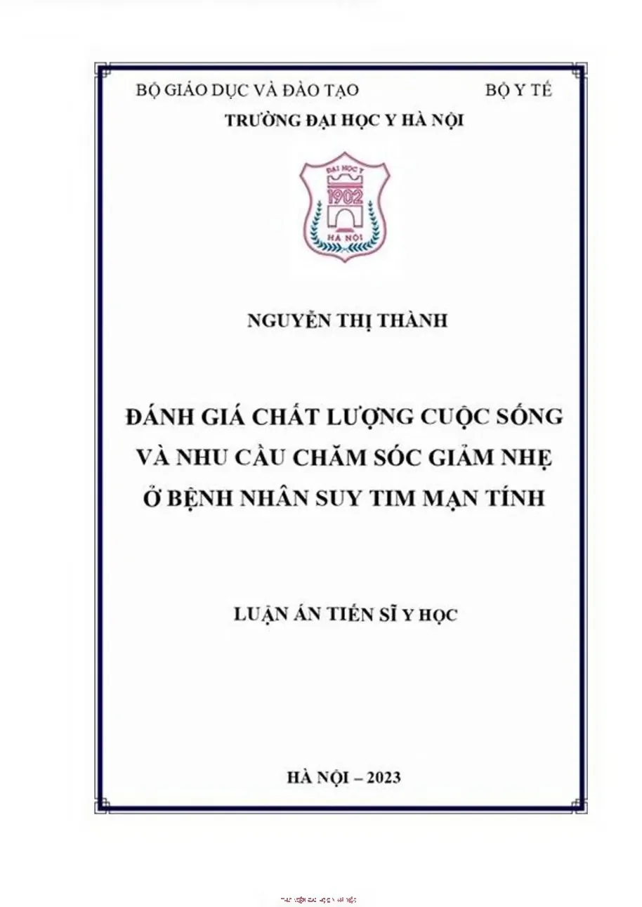 Đánh giá chất lượng cuộc sống & chăm sóc giảm nhẹ suy tim mạn