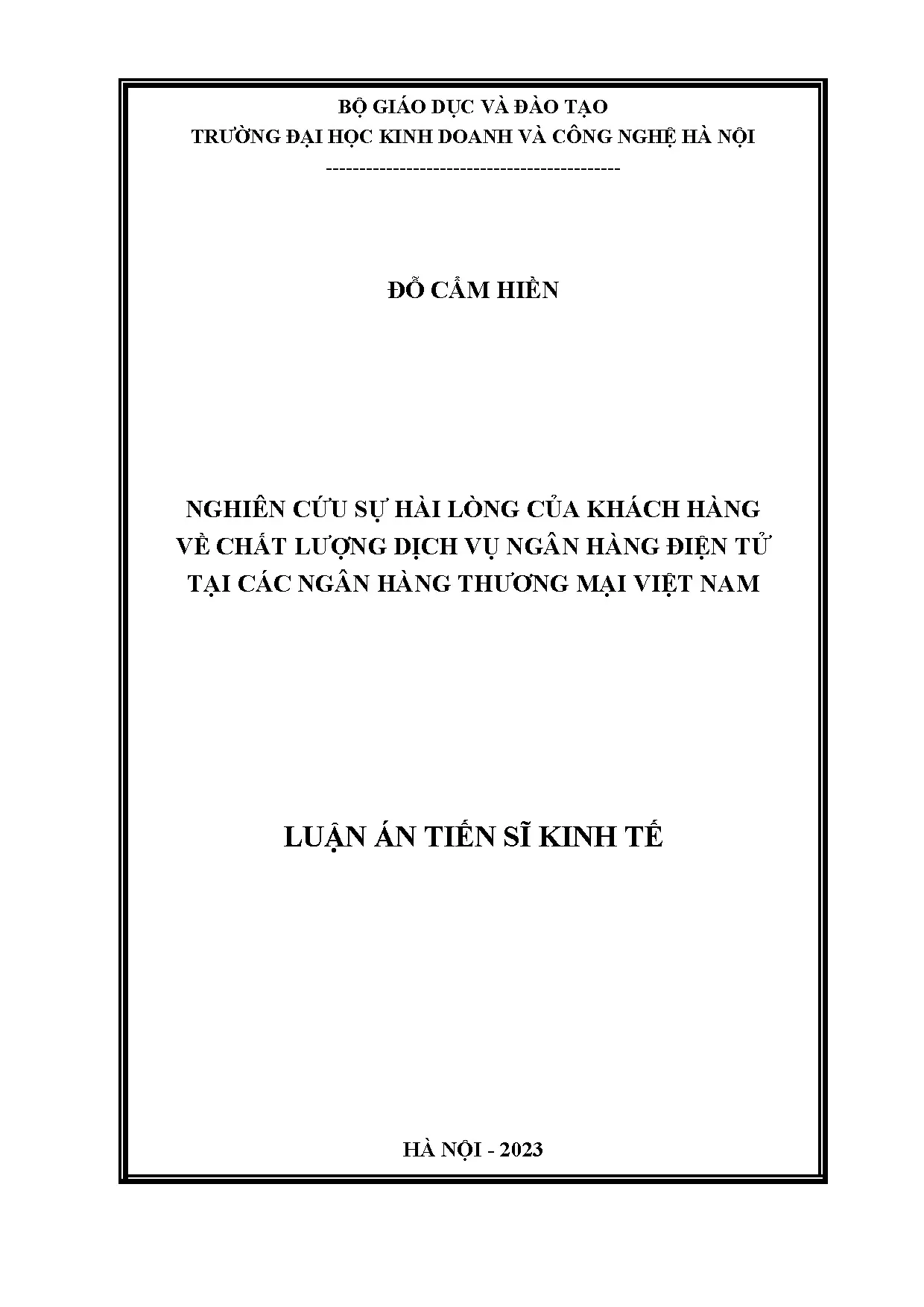 Hài lòng khách hàng về chất lượng dịch vụ E-banking Việt Nam