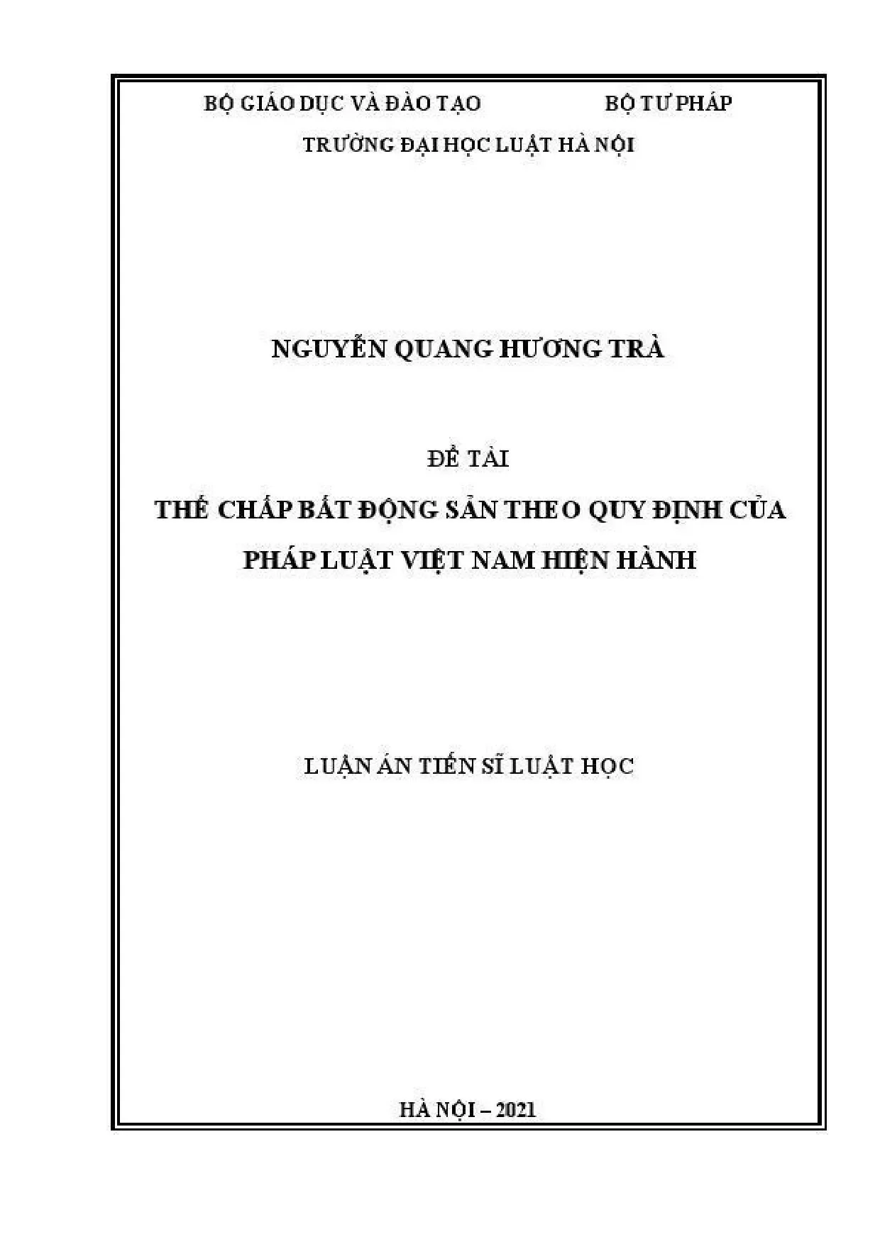 Thế chấp bất động sản theo pháp luật Việt Nam hiện hành