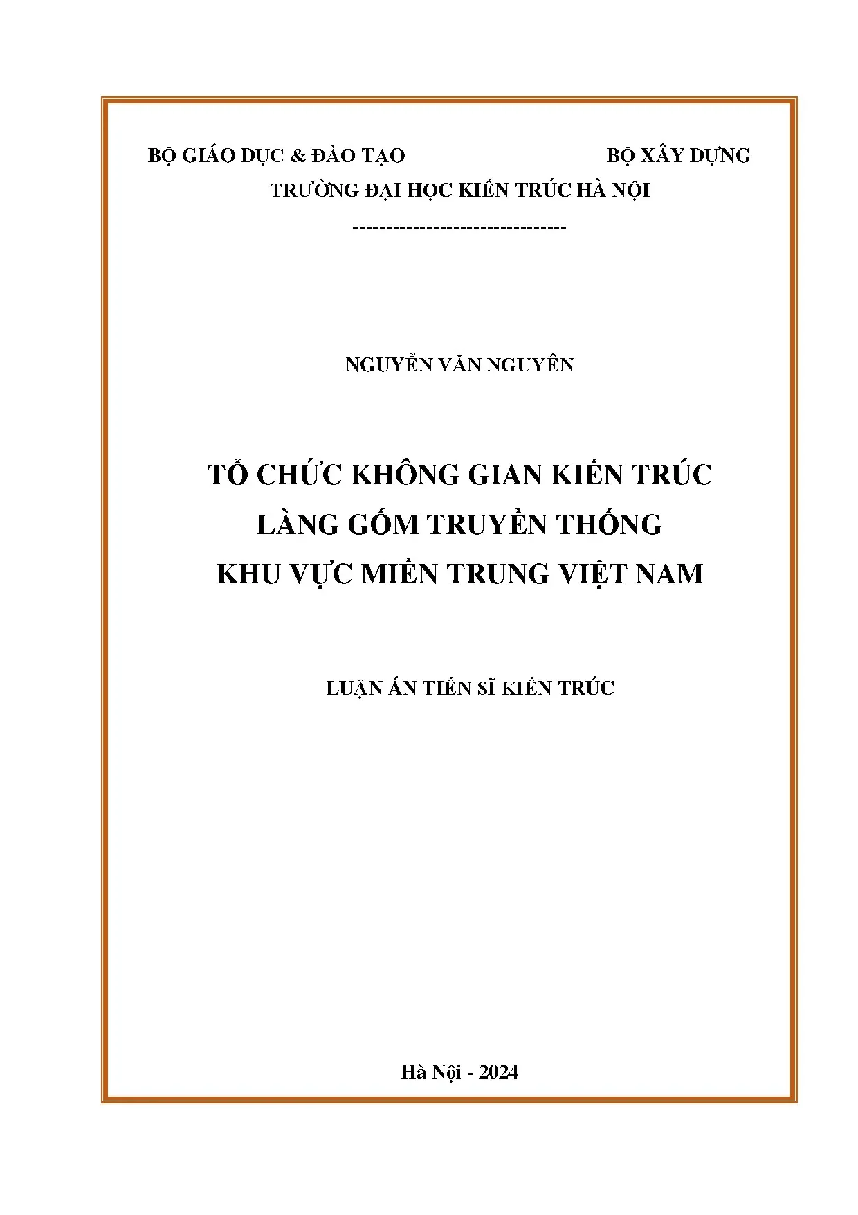 Tổ chức không gian kiến trúc làng gốm truyền thống miền Trung Việt Nam