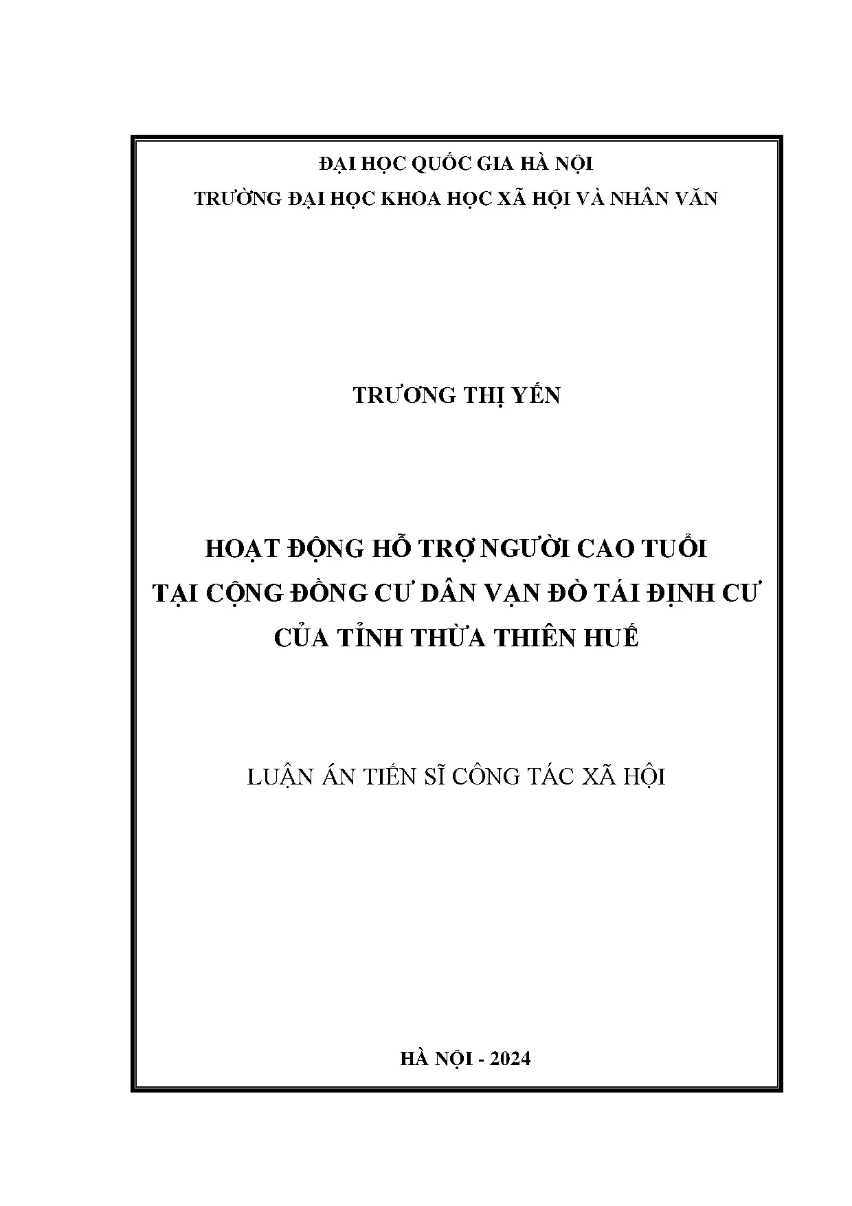 Công tác xã hội hỗ trợ người cao tuổi vạn đò Thừa Thiên Huế