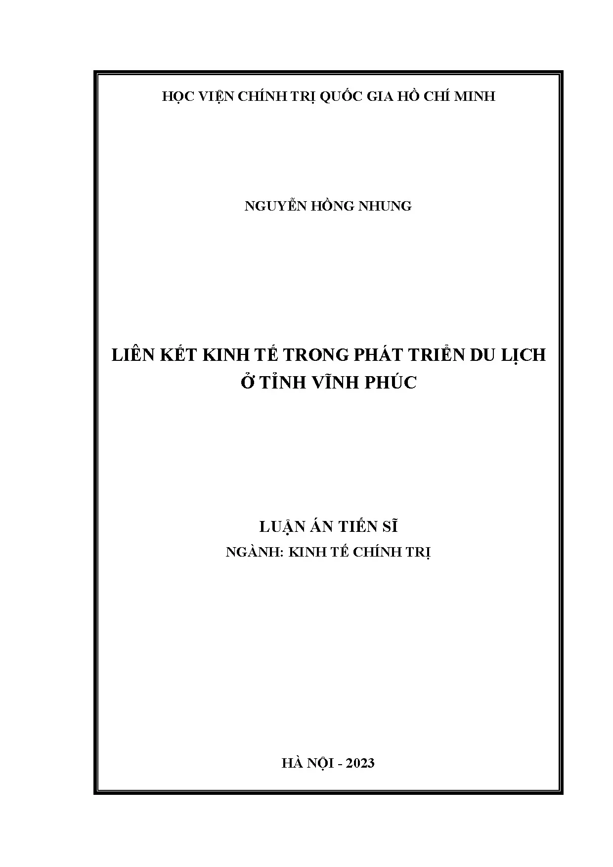 Liên kết kinh tế trong phát triển du lịch tỉnh Vĩnh Phúc