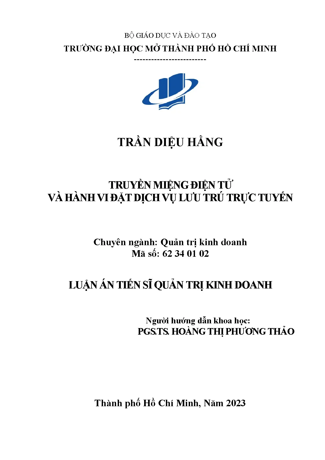 Truyền miệng điện tử & hành vi đặt dịch vụ lưu trú trực tuyến