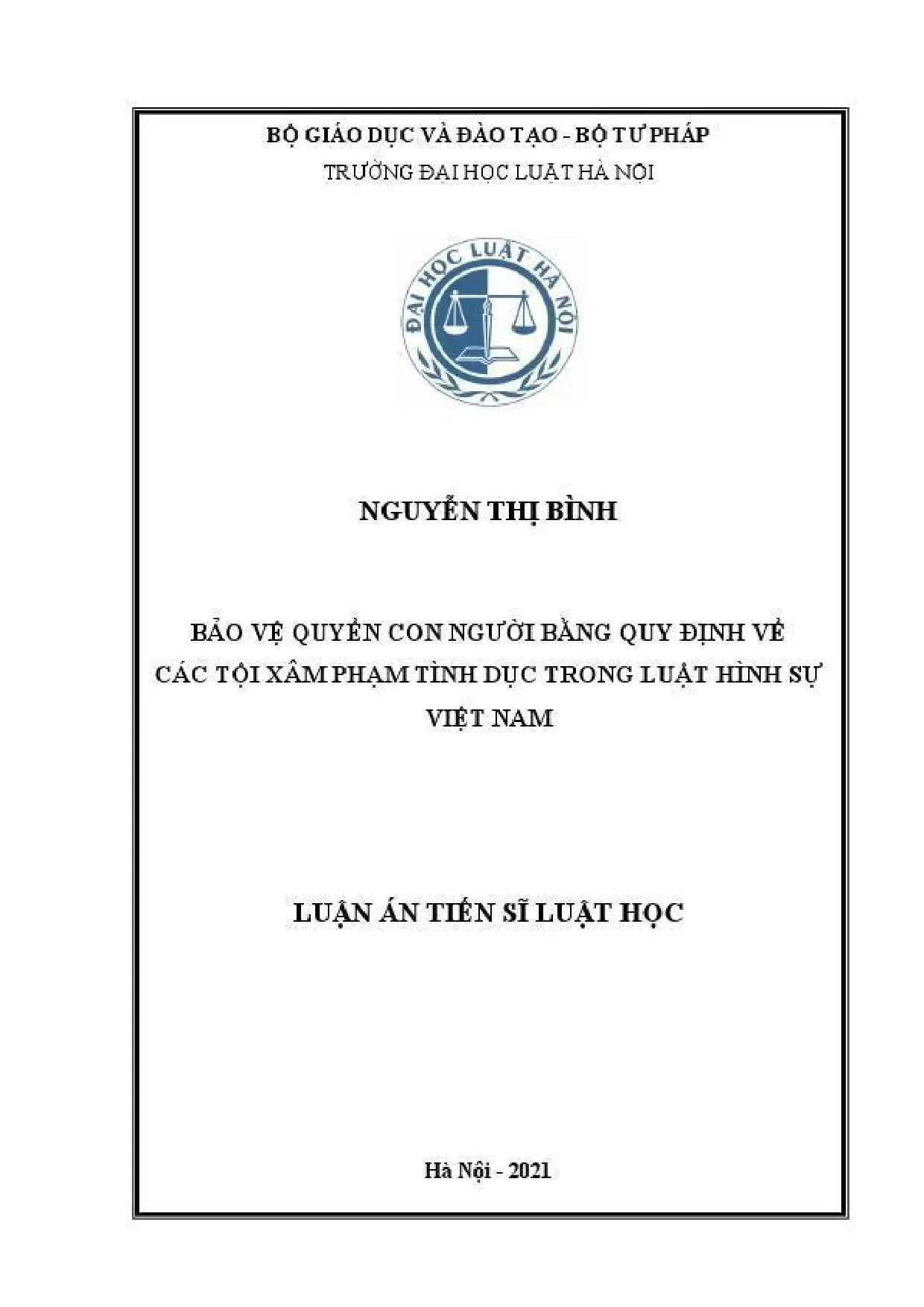 Bảo vệ quyền con người: Tội xâm phạm tình dục theo luật hình sự