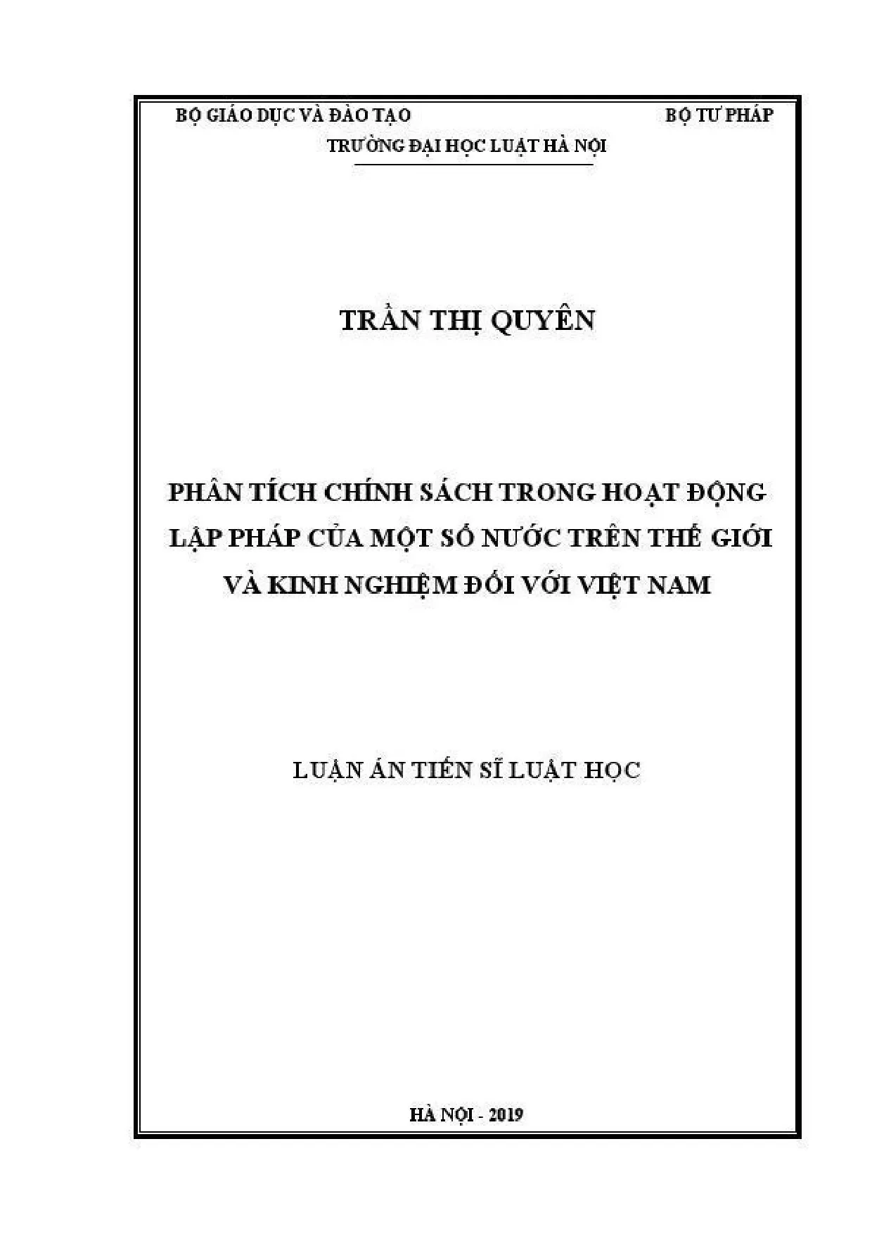 Phân tích chính sách lập pháp quốc tế và kinh nghiệm Việt Nam