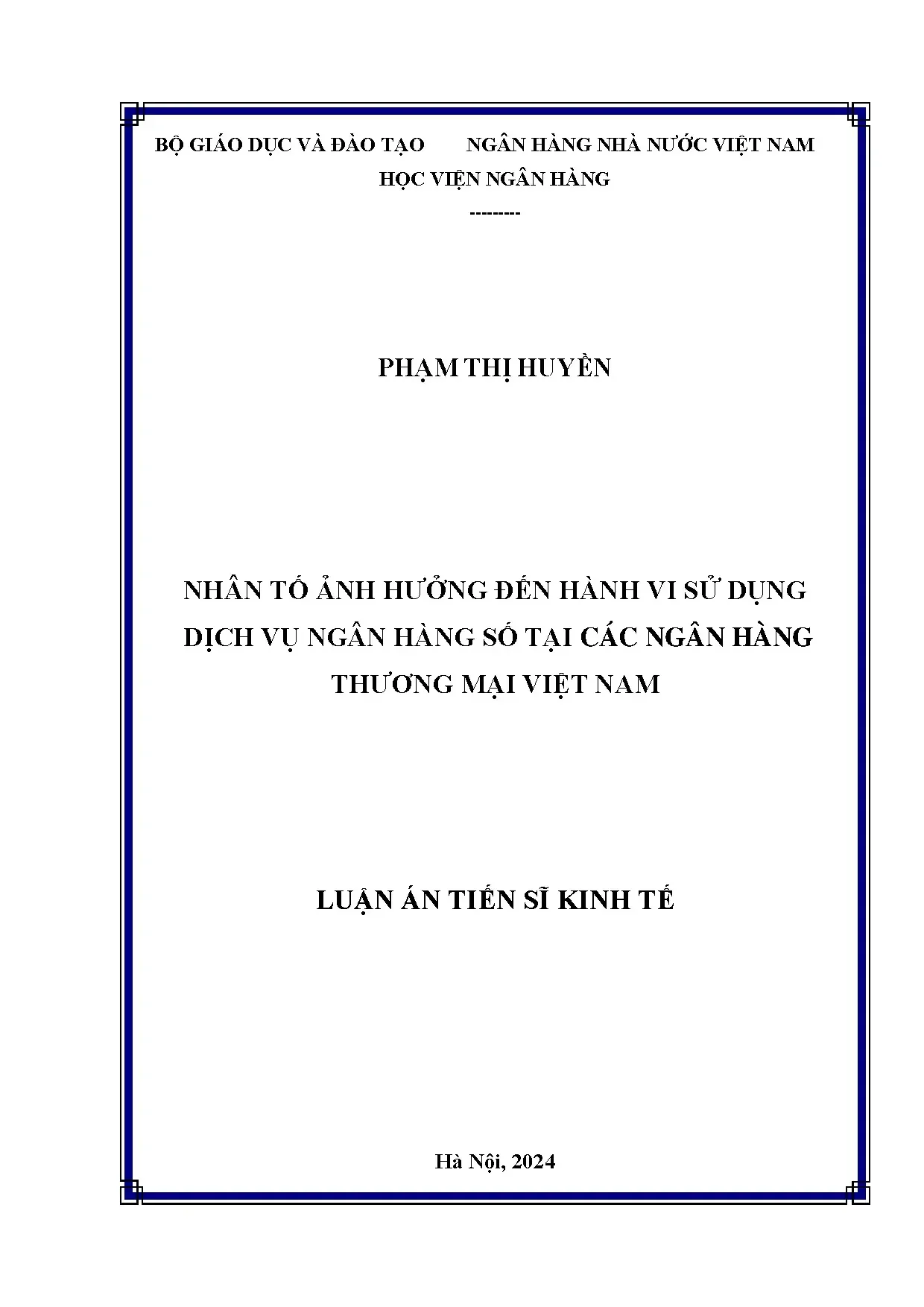 Nhân tố ảnh hưởng đến hành vi sử dụng ngân hàng số