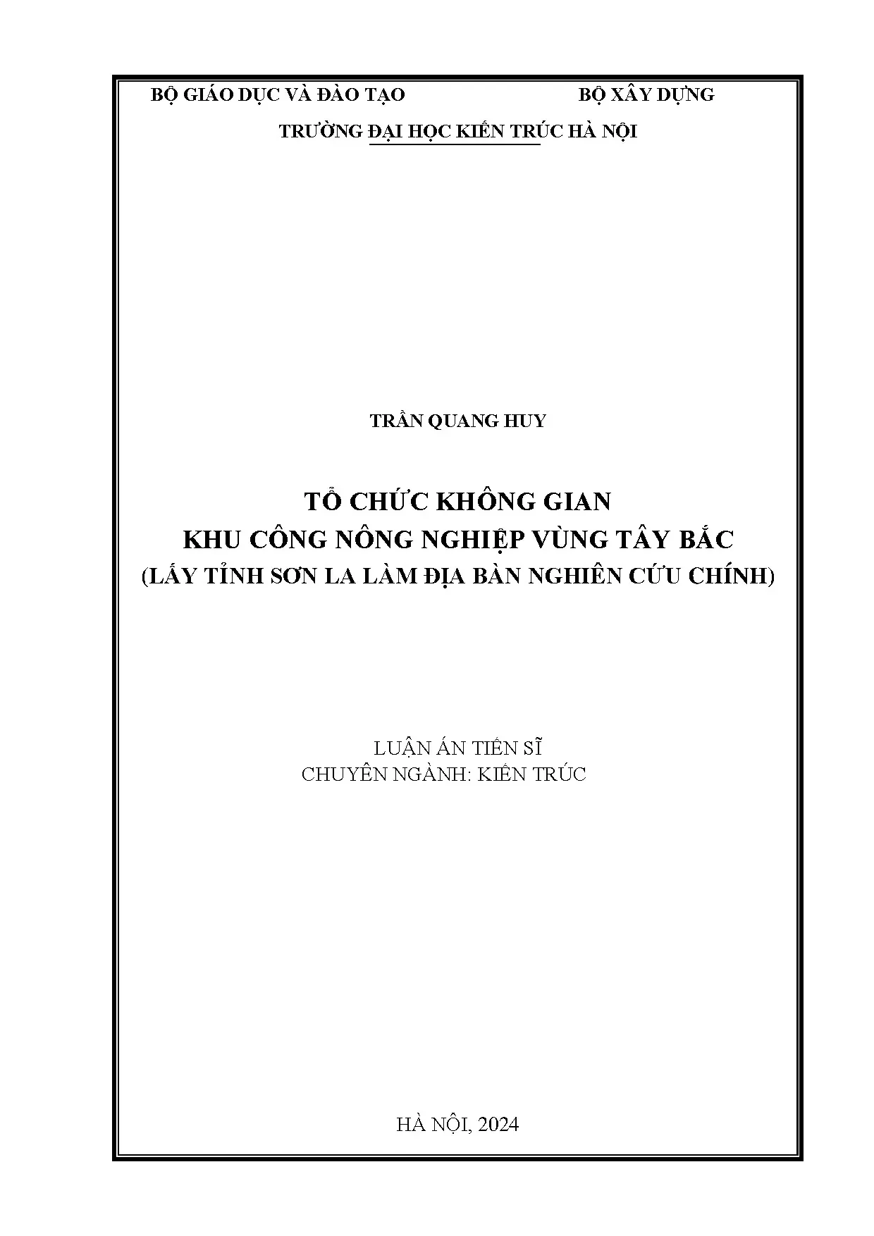 Tổ chức không gian khu công nông nghiệp Tây Bắc, Sơn La
