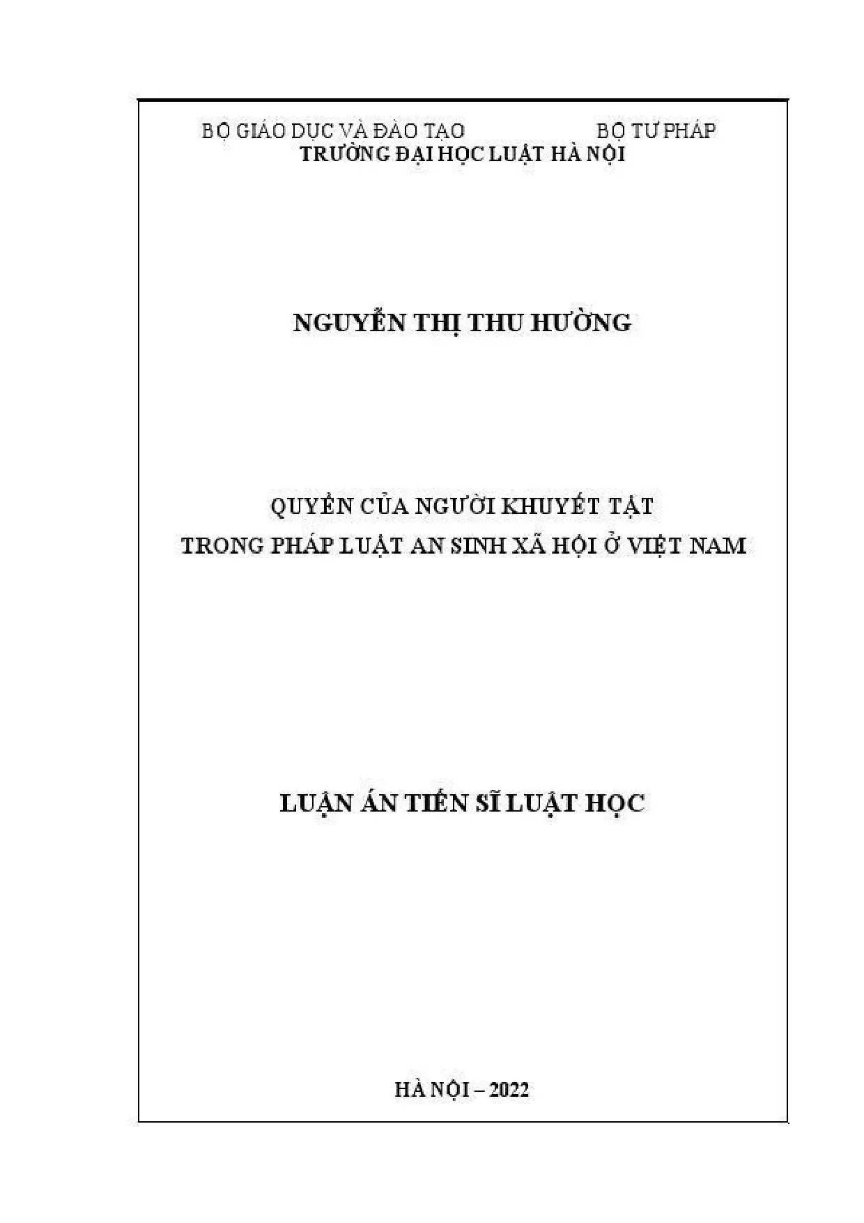 Quyền người khuyết tật trong pháp luật an sinh xã hội Việt Nam