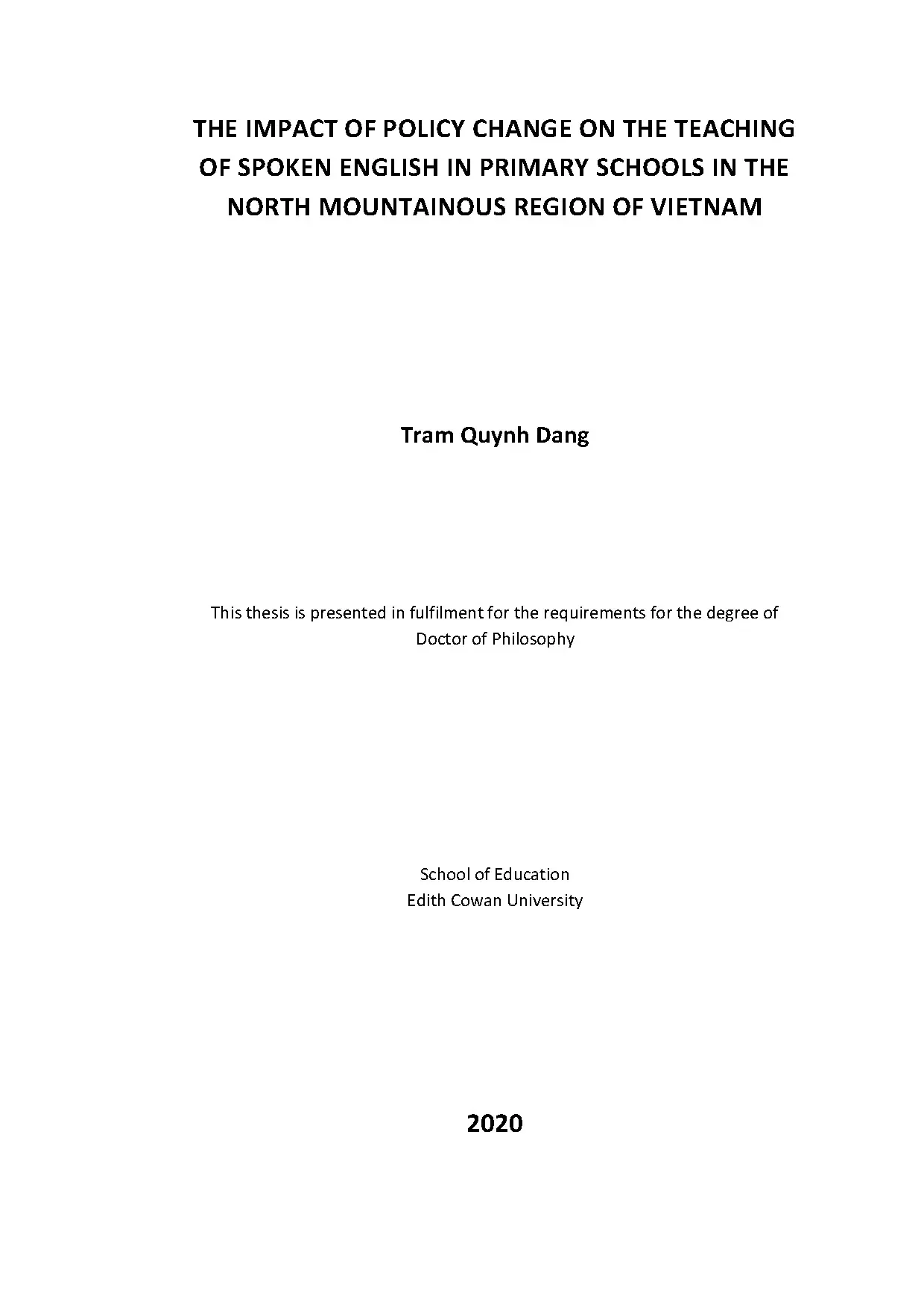 Ảnh hưởng chính sách đến dạy tiếng Anh nói tiểu học miền núi VN