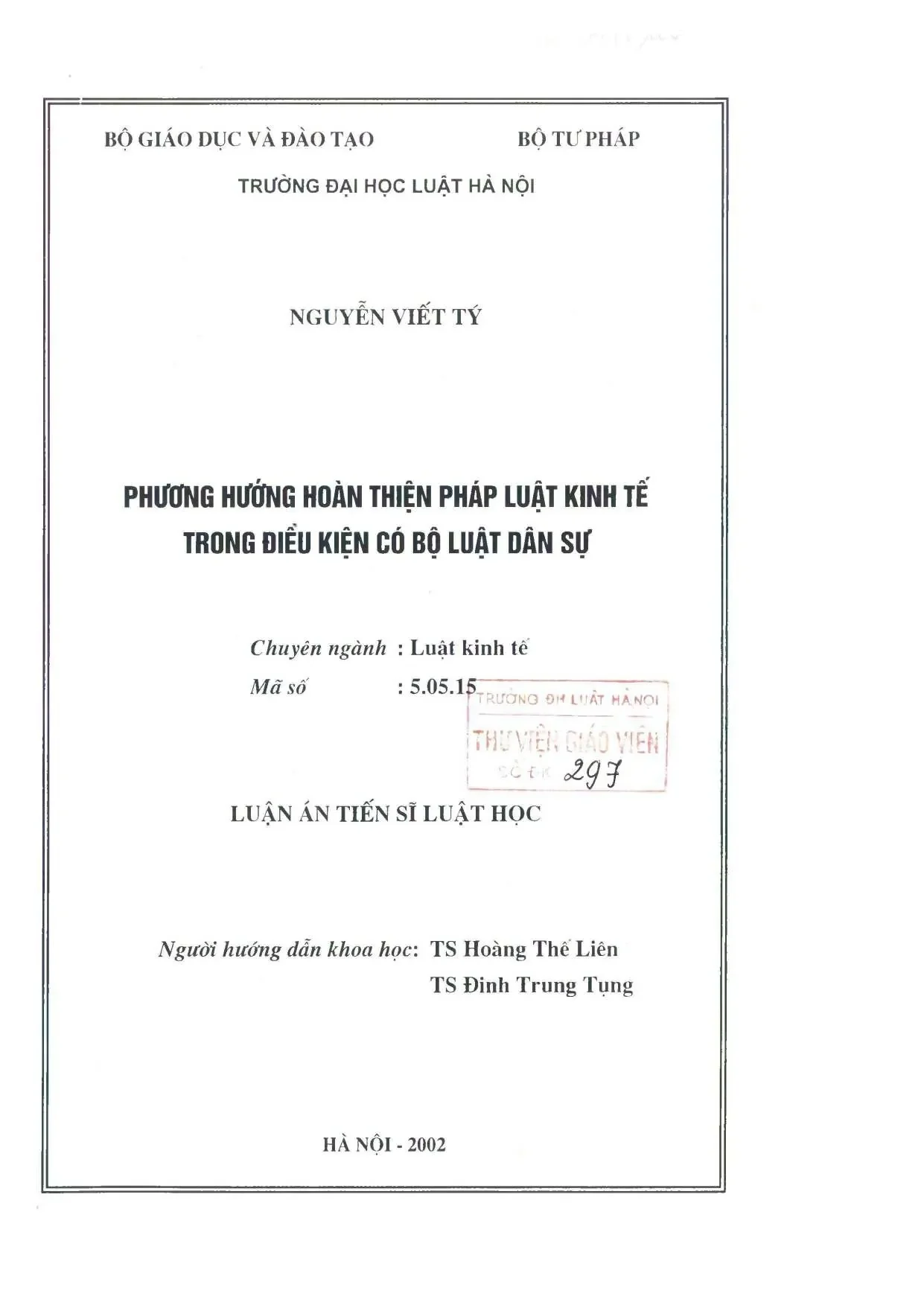 Hoàn thiện pháp luật kinh tế trong bối cảnh Bộ luật Dân sự