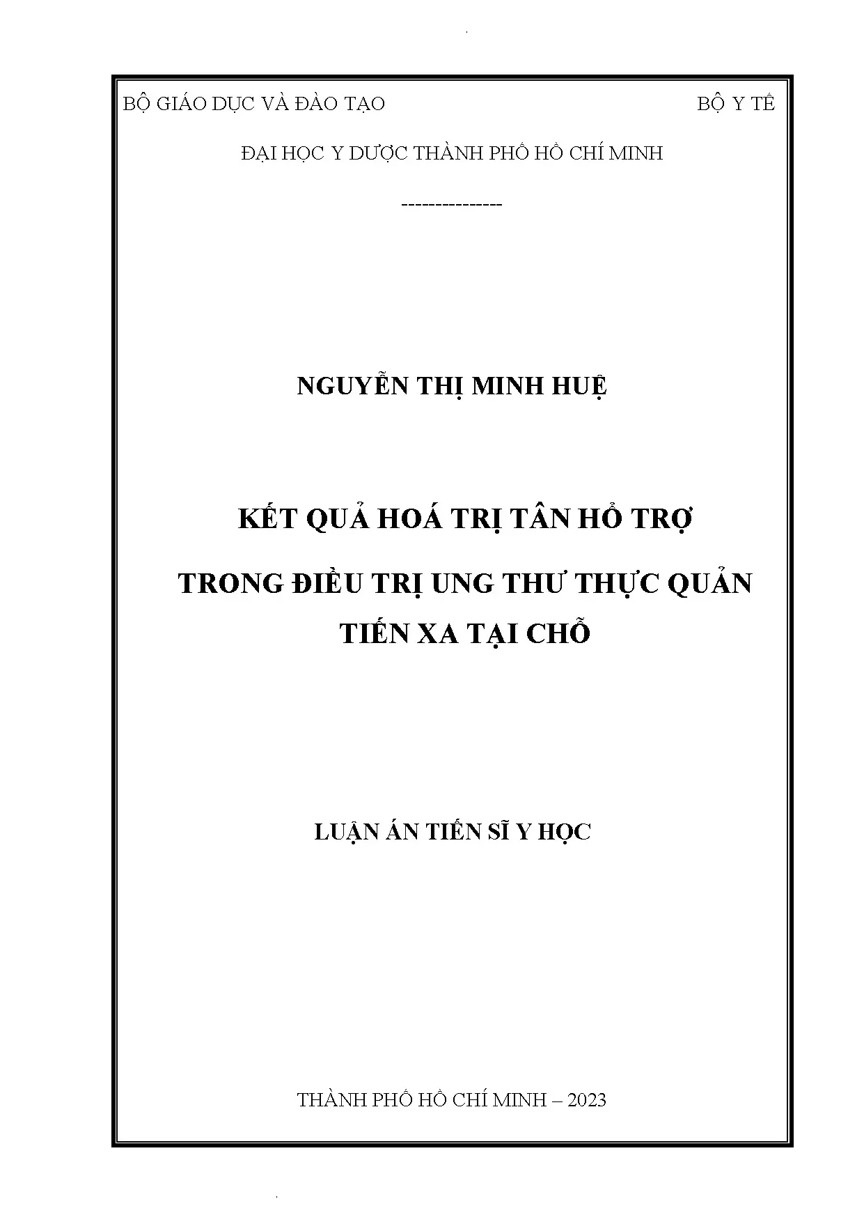 Kết quả hóa trị tân hỗ trợ trong điều trị ung thư thực quản