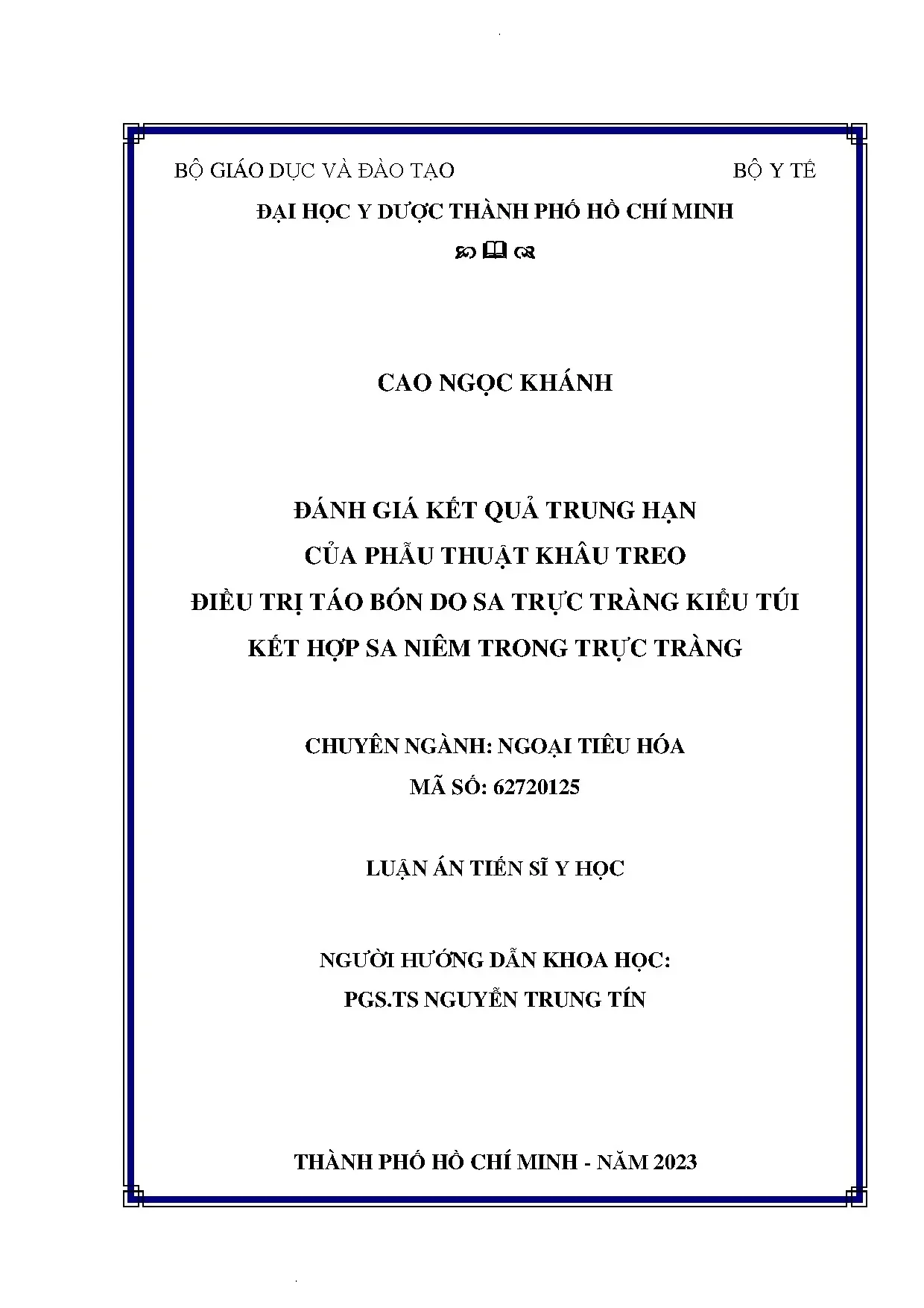 Kết quả trung hạn phẫu thuật khâu treo trị táo bón sa trực tràng