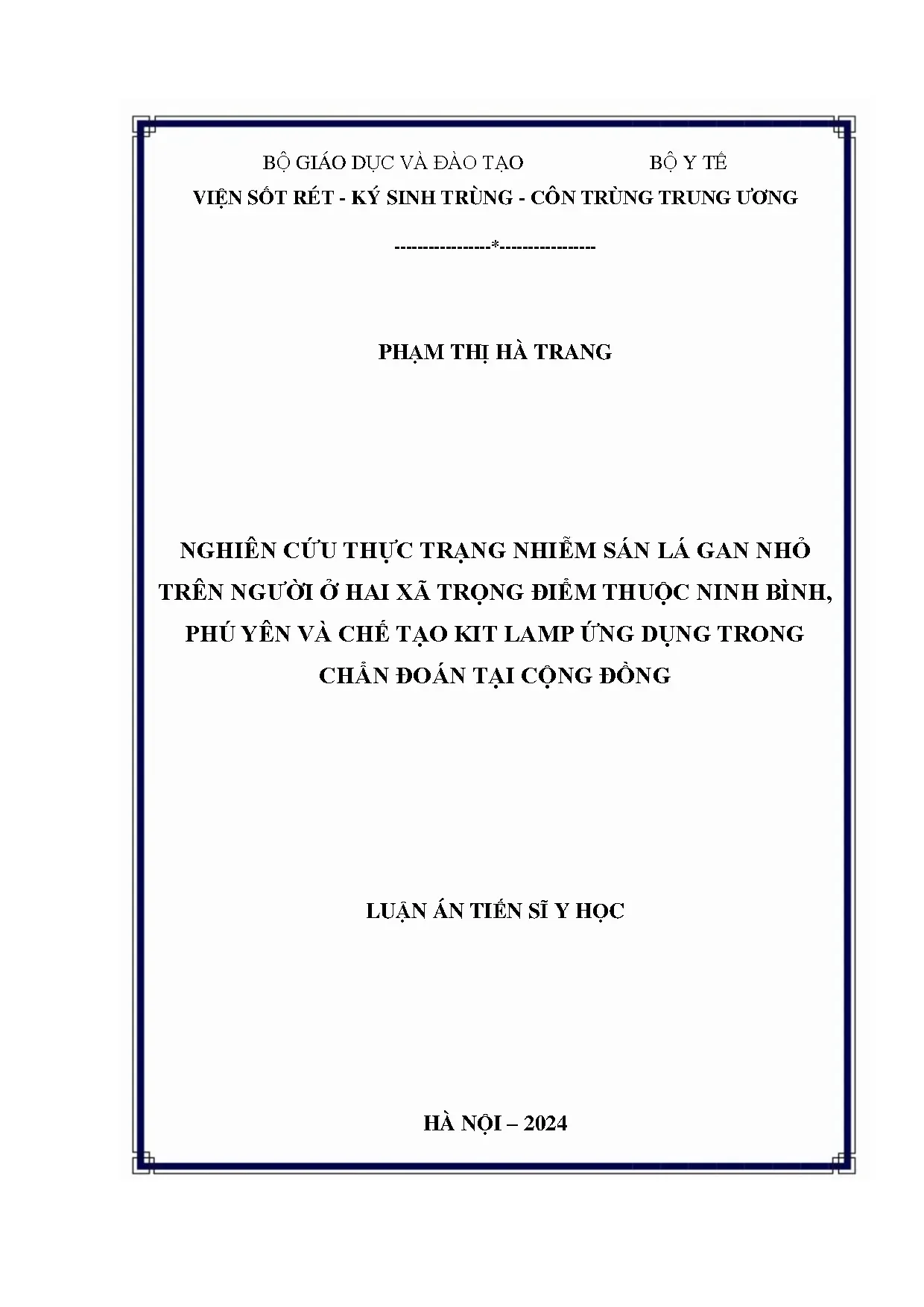 Sán lá gan nhỏ: Thực trạng & kit LAMP chẩn đoán tại cộng đồng