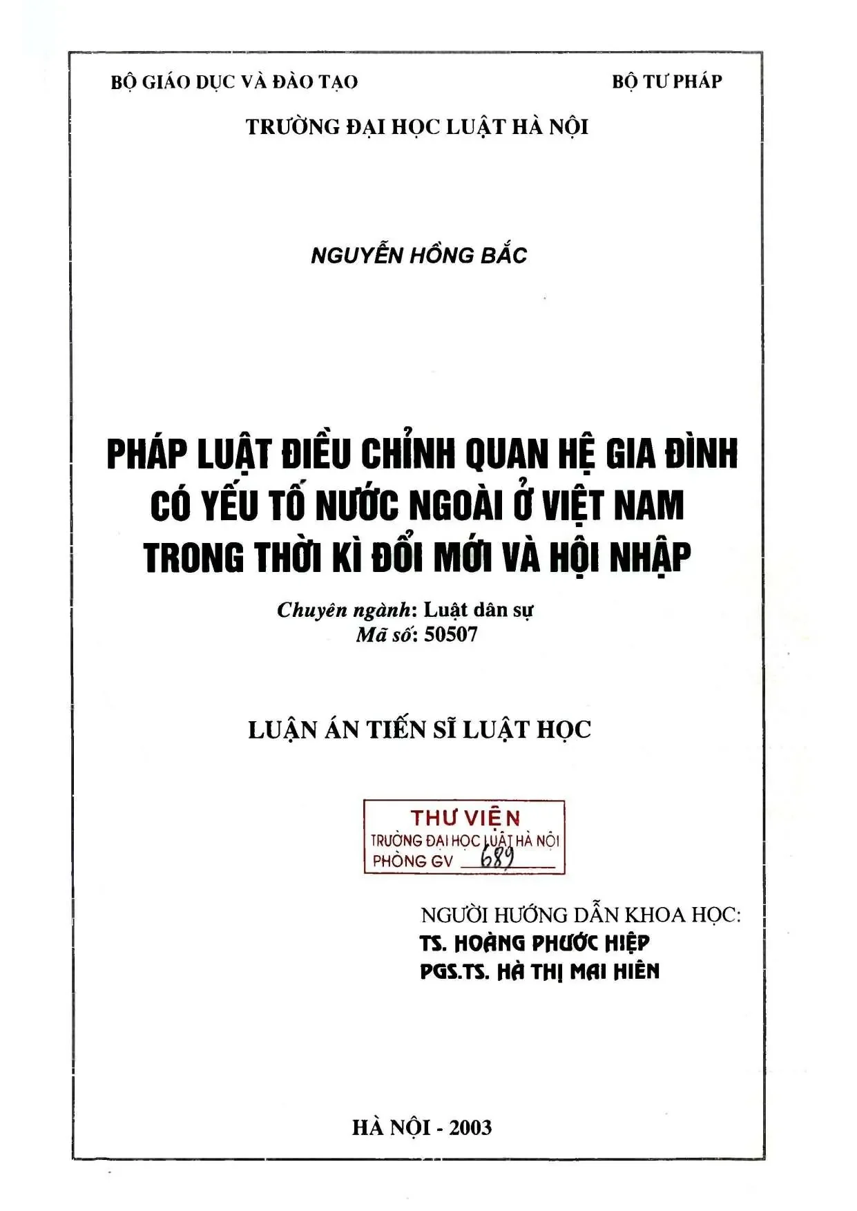 Pháp luật về quan hệ gia đình có yếu tố nước ngoài