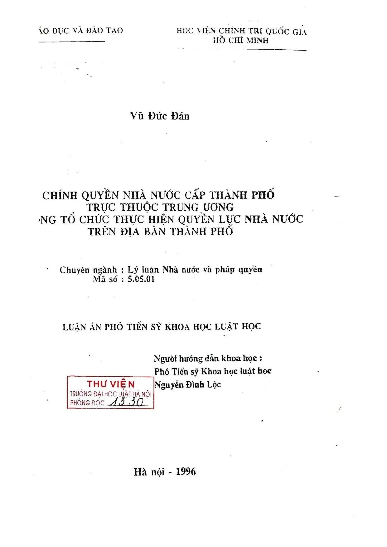 Chính quyền TP trực thuộc TW và thực hiện quyền lực Nhà nước