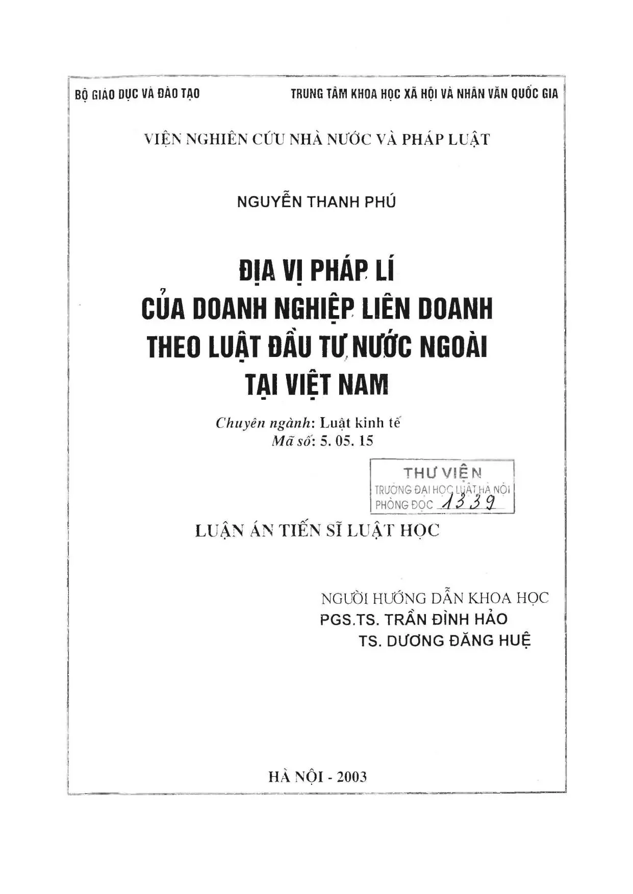 Địa vị pháp lý doanh nghiệp liên doanh