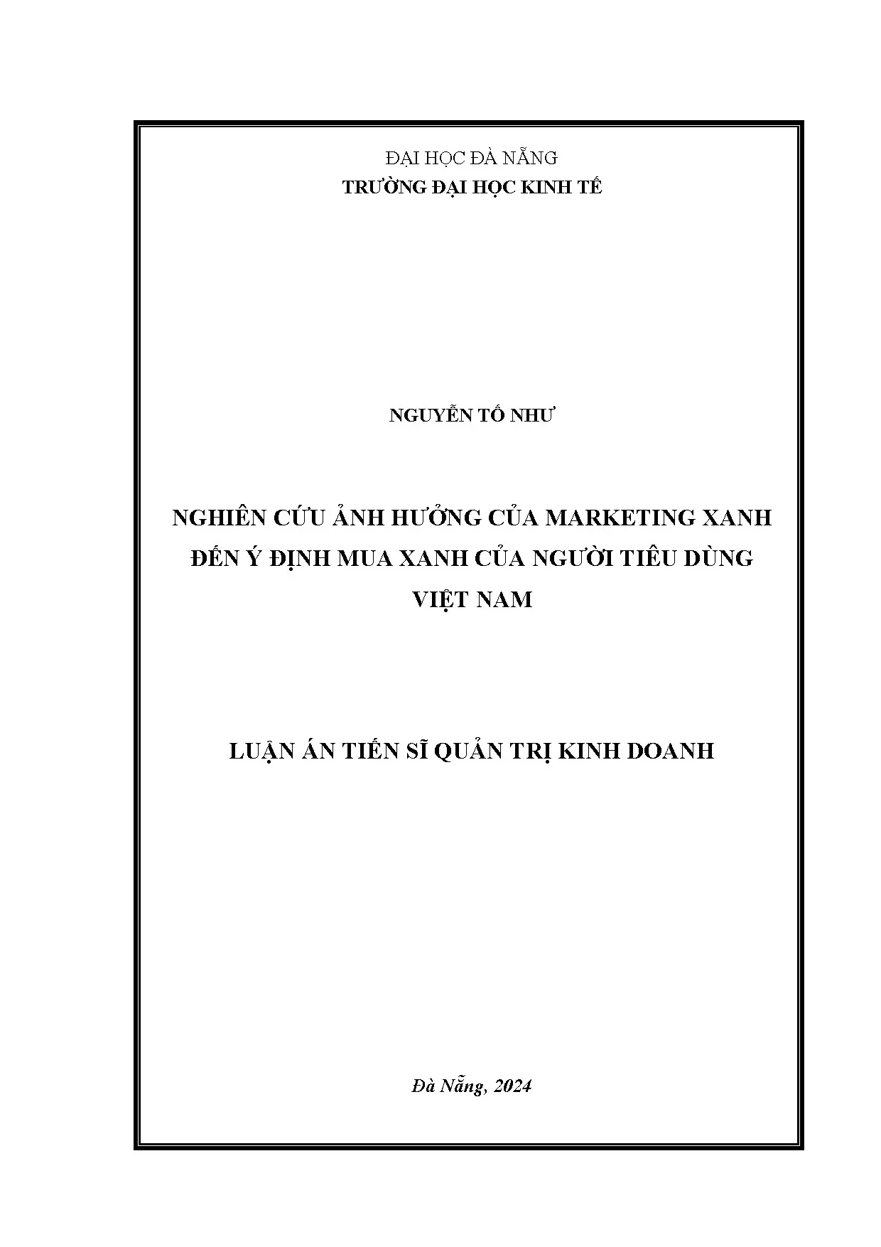 Ảnh hưởng của marketing xanh đến ý định mua xanh