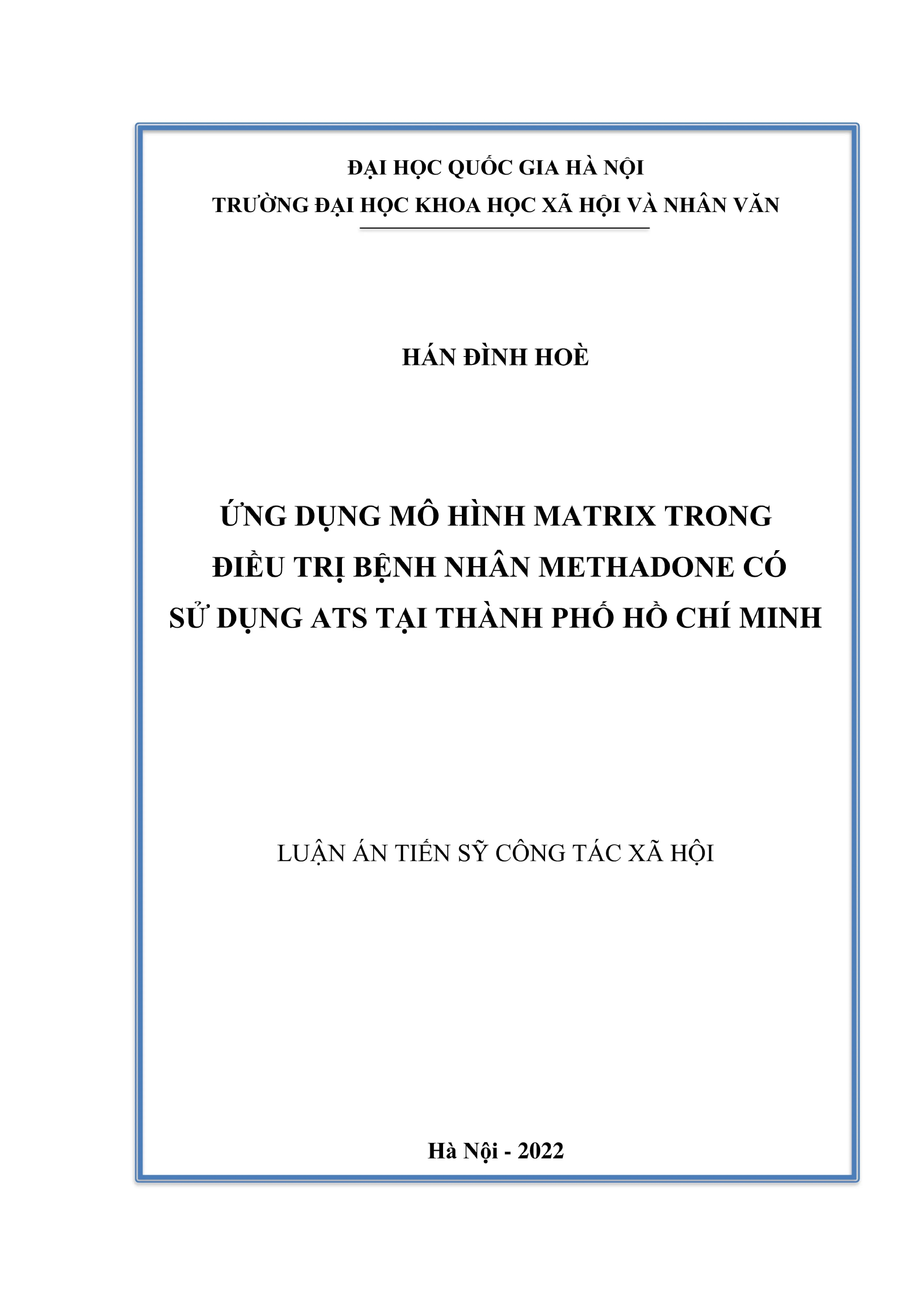 Mô hình Matrix trong điều trị methadone tại TP.HCM