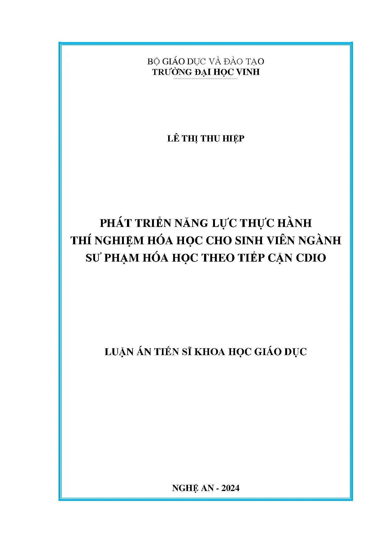 Phát triển năng lực thực hành thí nghiệm hóa học