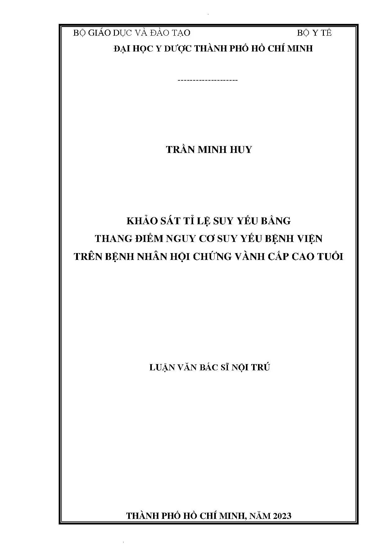 Suy yếu bệnh viện ở bệnh nhân hội chứng vành cấp cao tuổi