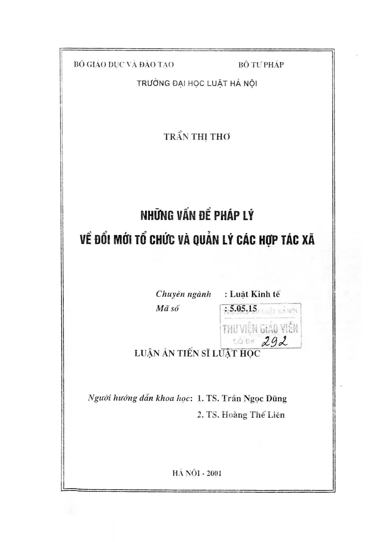 Vấn đề pháp lý đổi mới tổ chức hợp tác xã Việt Nam