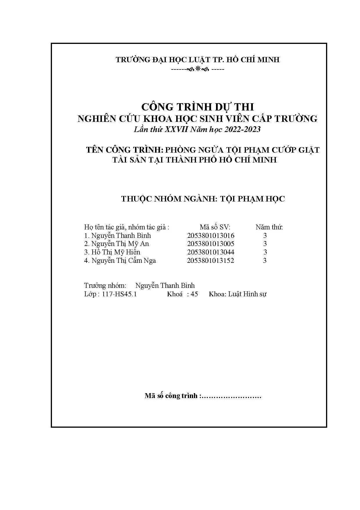 Phòng ngừa tội phạm cướp giật tại TP.HCM