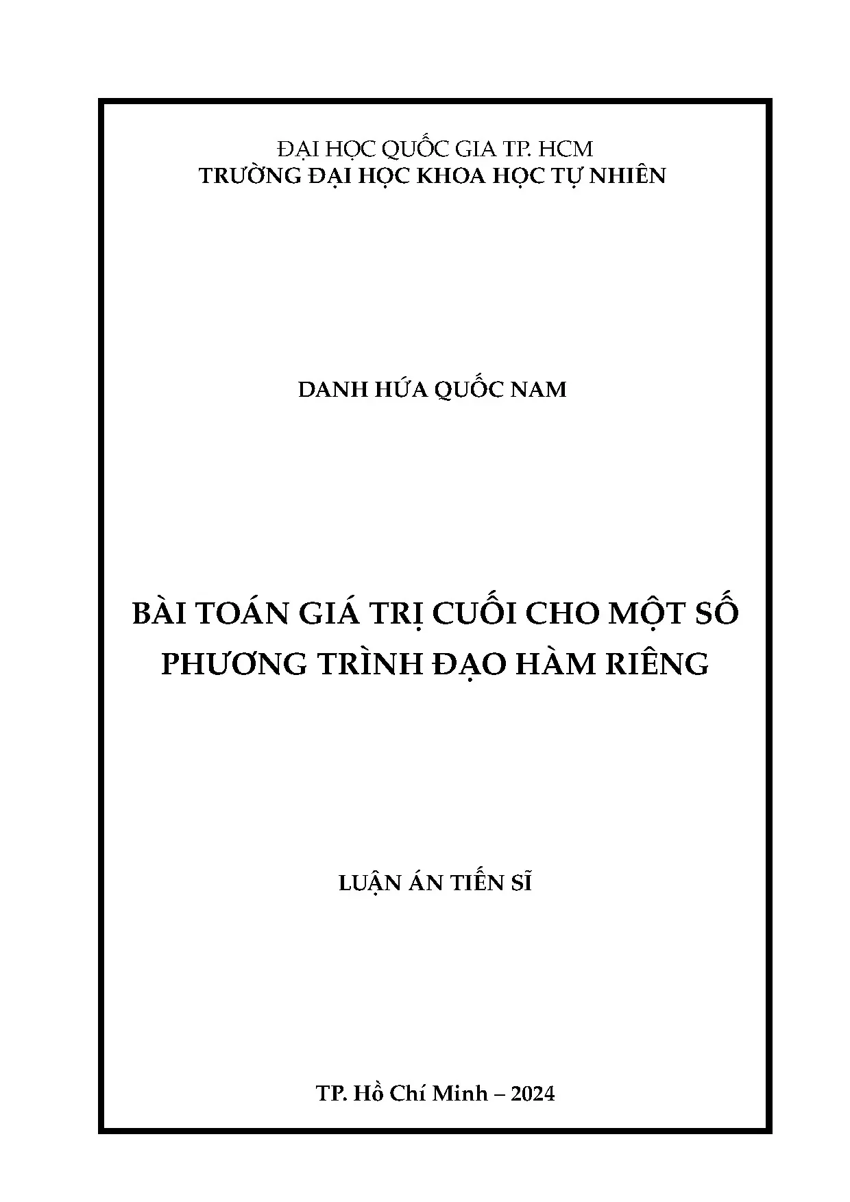 Bài toán giá trị cuối: Phương trình đạo hàm riêng và chỉnh hóa