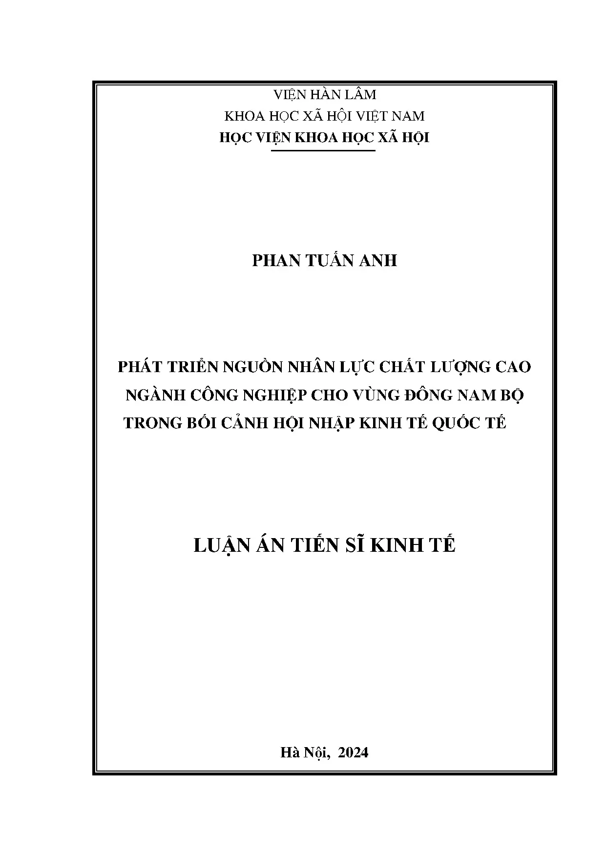 Phát triển nguồn nhân lực ngành công nghiệp Đông Nam Bộ