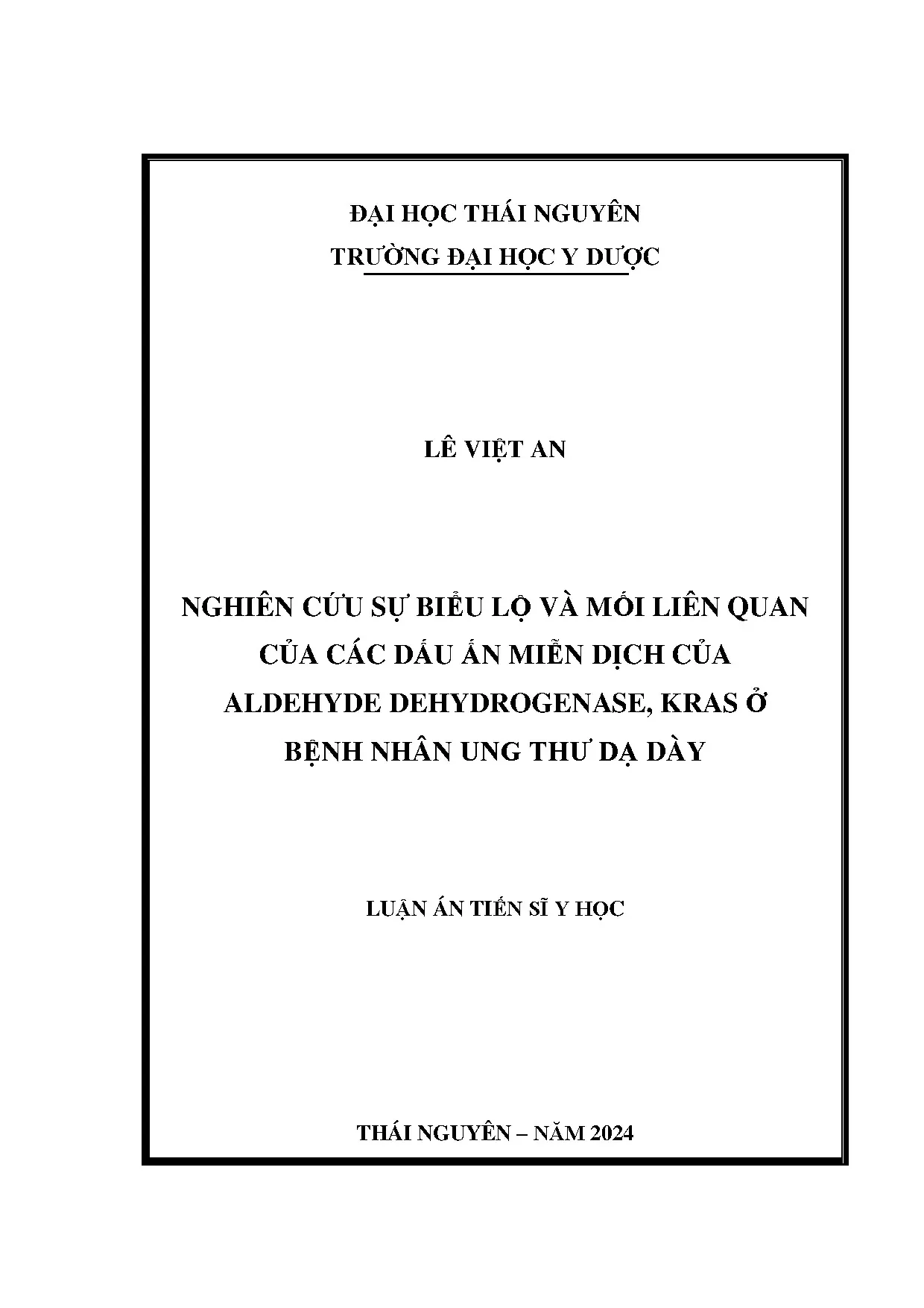 Nghiên cứu ALDH, KRAS và dấu ấn miễn dịch UTDD