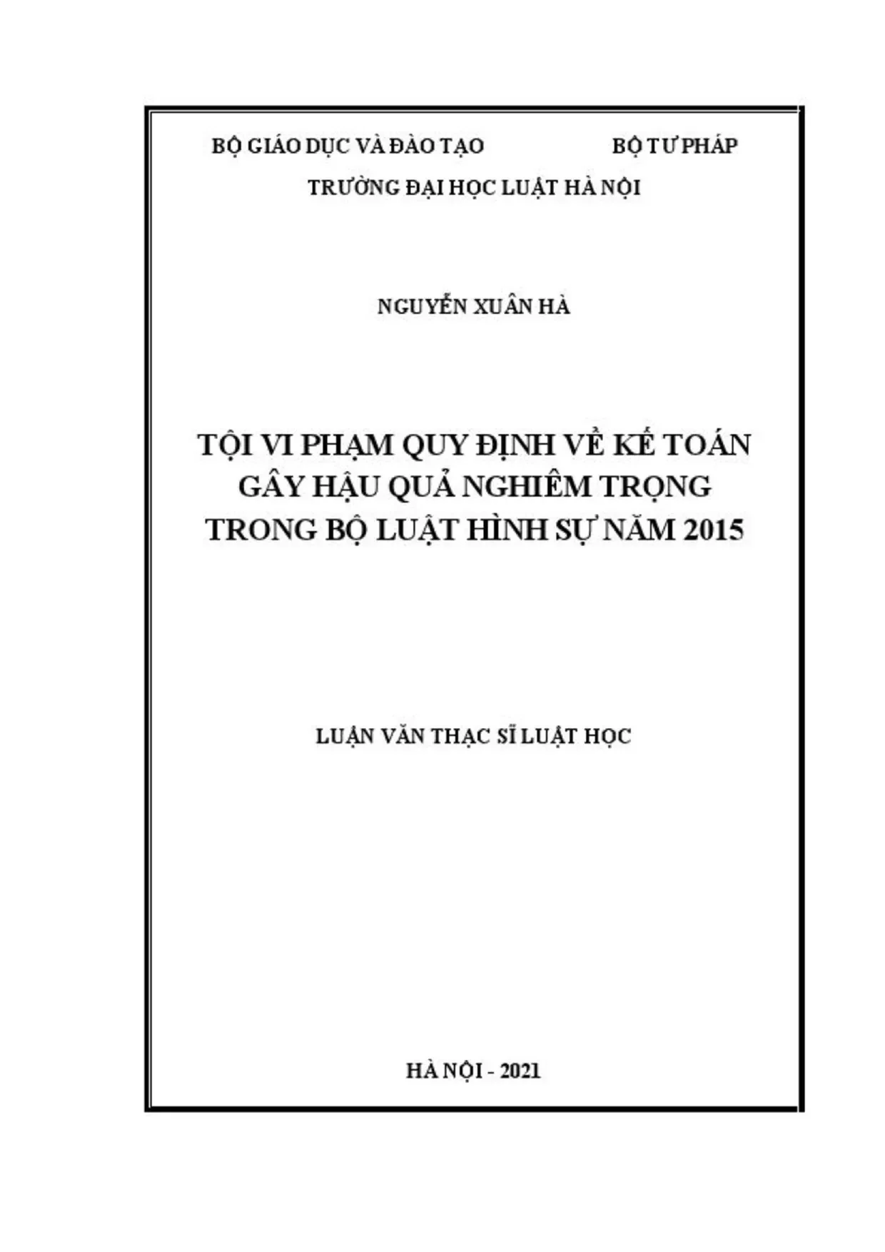 Tội vi phạm quy định kế toán trong Bộ luật hình sự 2015