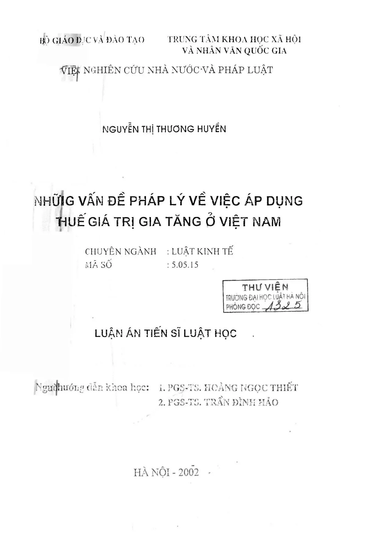 Nghiên cứu pháp lý về thuế giá trị gia tăng tại Việt Nam