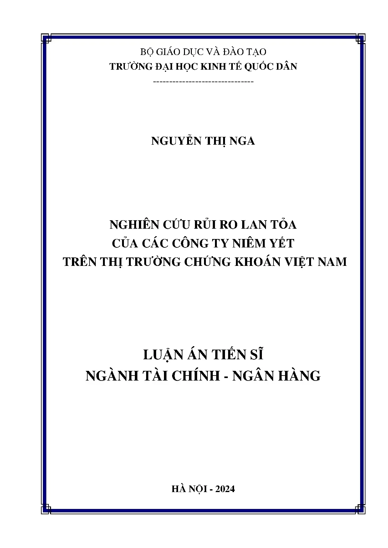 Nghiên cứu rủi ro lan tỏa công ty niêm yết Việt Nam