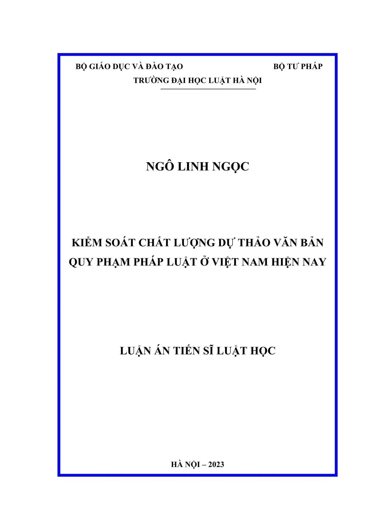 Kiểm soát chất lượng dự thảo VBQPPL tại Việt Nam hiện nay