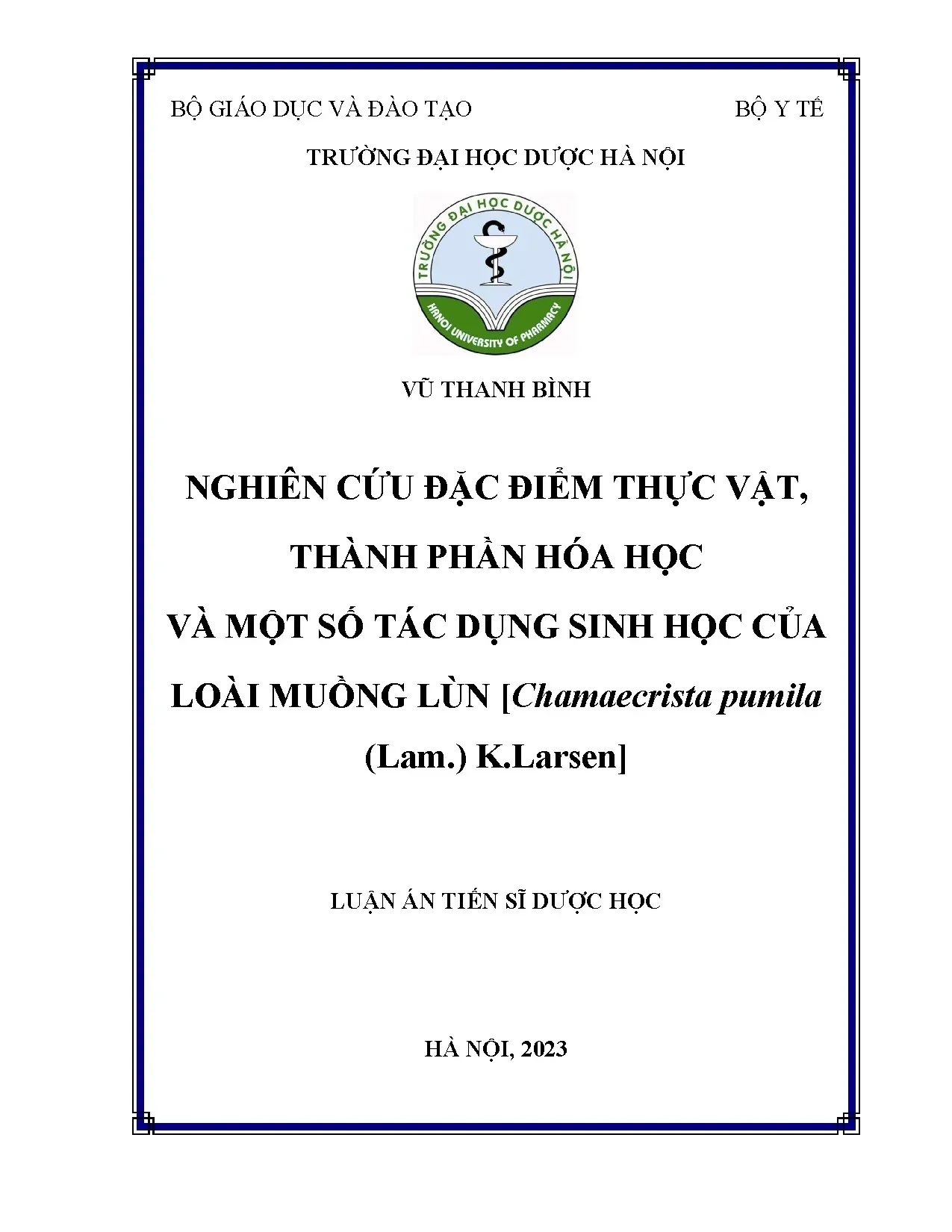 Nghiên cứu Muồng lùn: Thực vật, hóa học & tác dụng sinh học