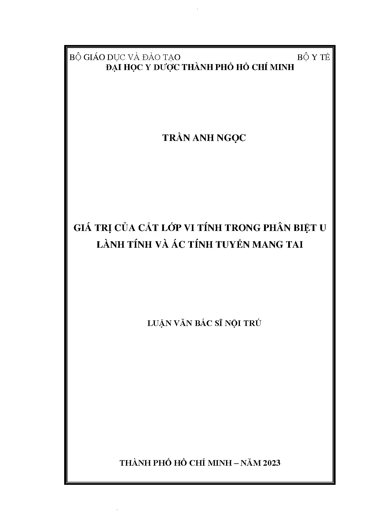 Giá trị CLVT trong phân biệt u lành ác tính tuyến mang tai