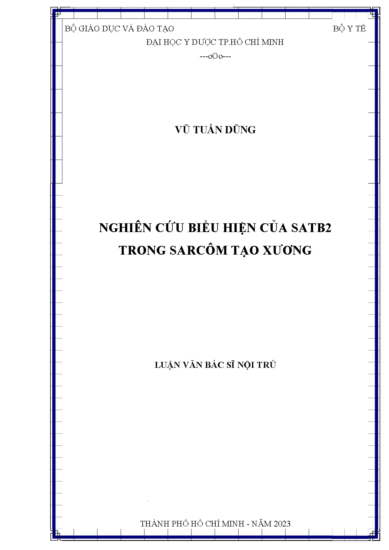 Nghiên cứu biểu hiện SATB2 trong sarcôm tạo xương