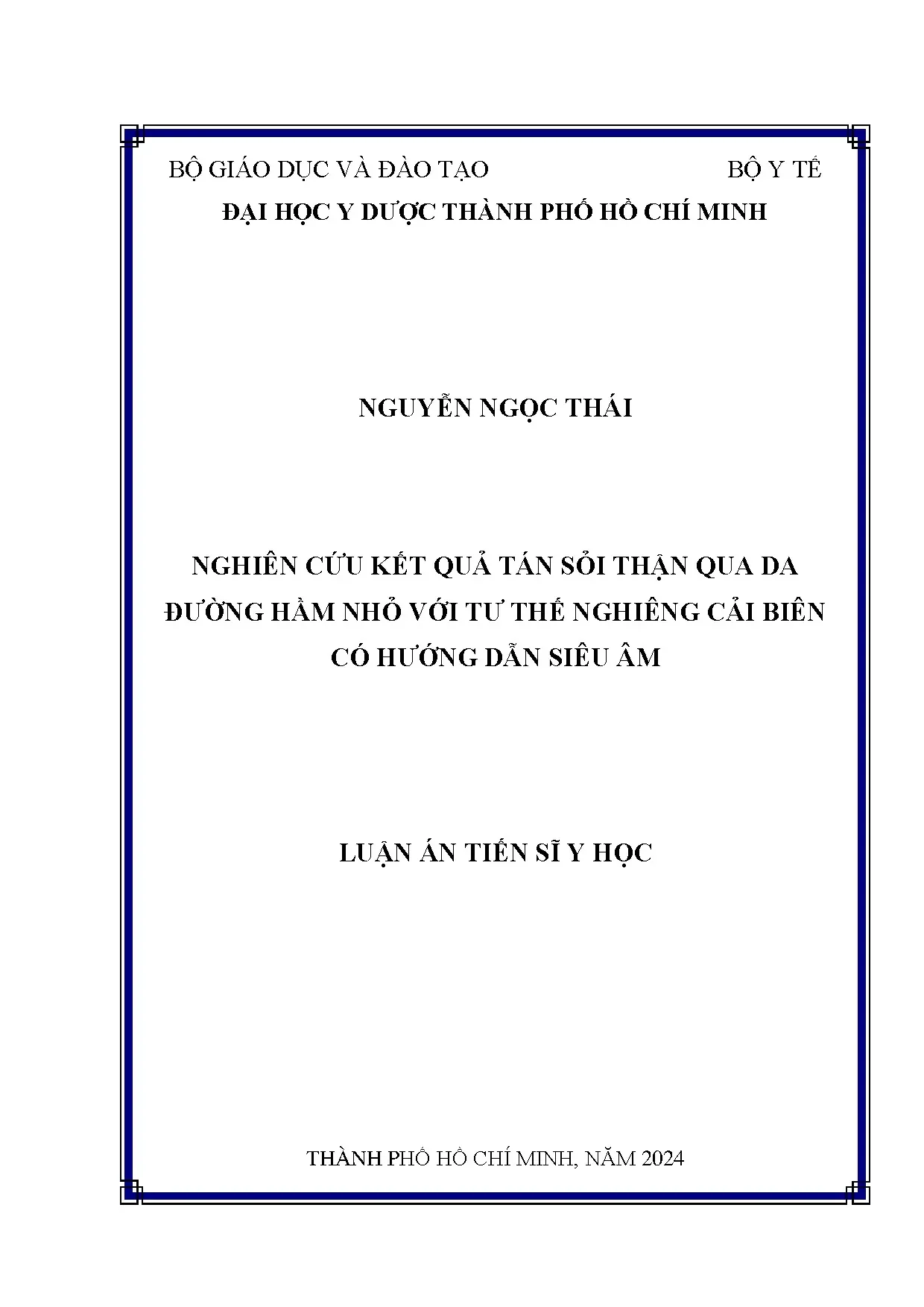 Tán sỏi thận qua da đường hầm nhỏ tư thế nghiêng cải biên