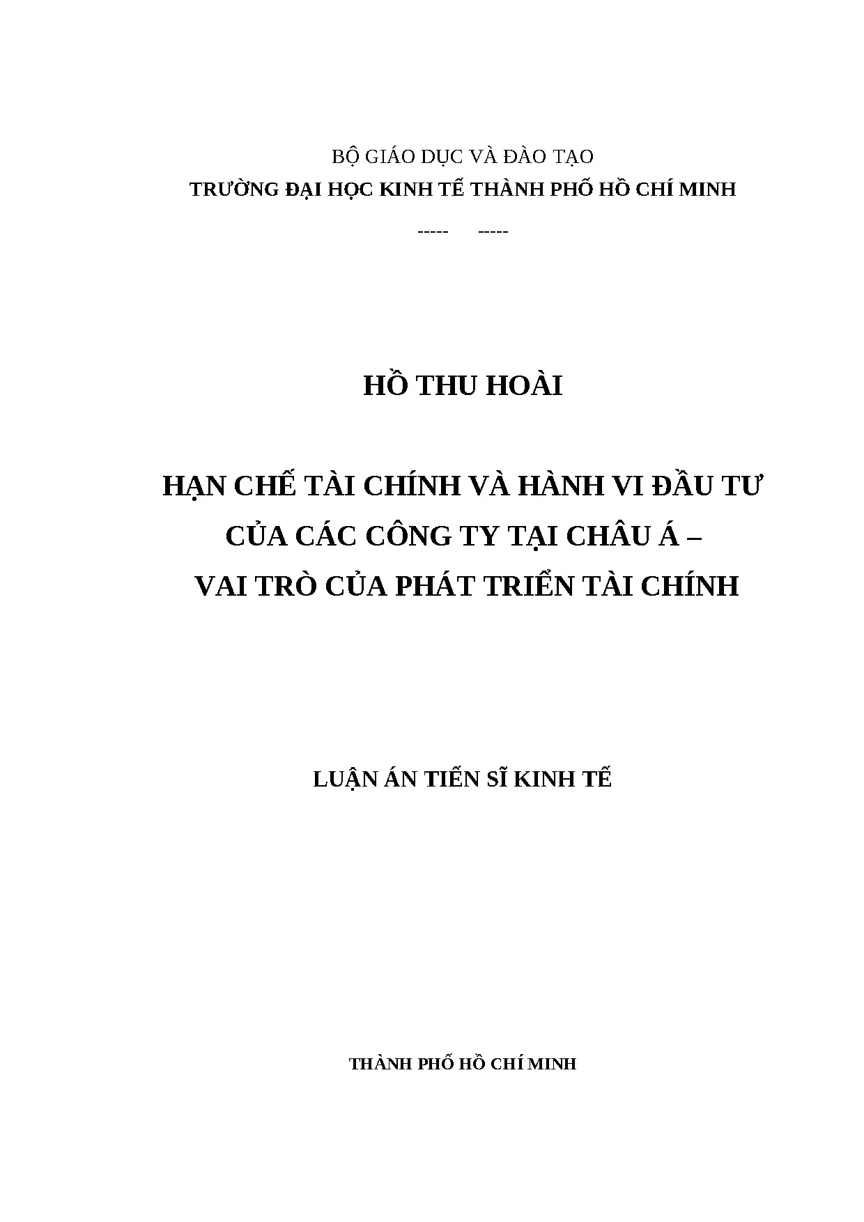 Hạn chế tài chính và hành vi đầu tư tại châu Á