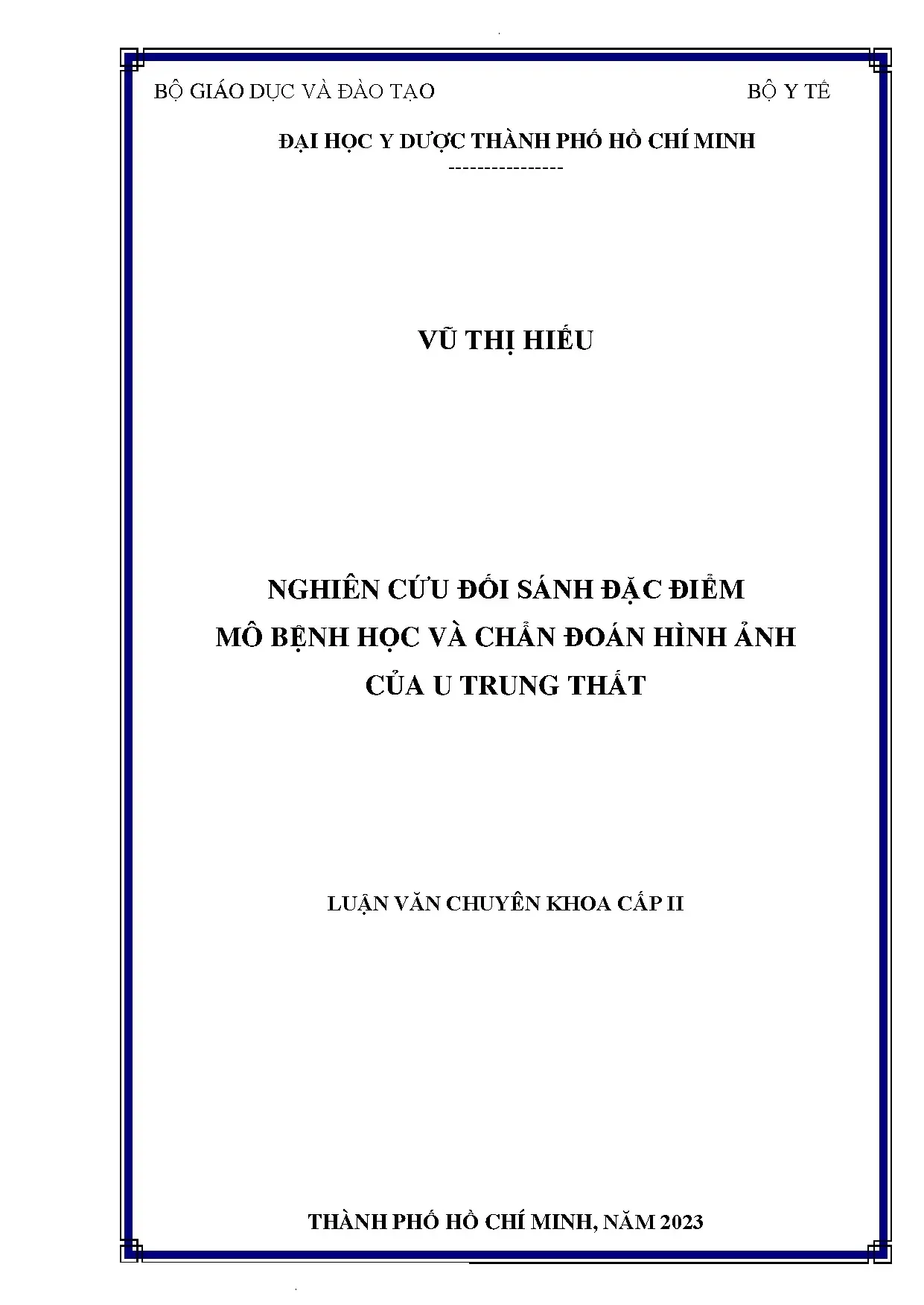 Đối sánh mô bệnh học và chẩn đoán u trung thất