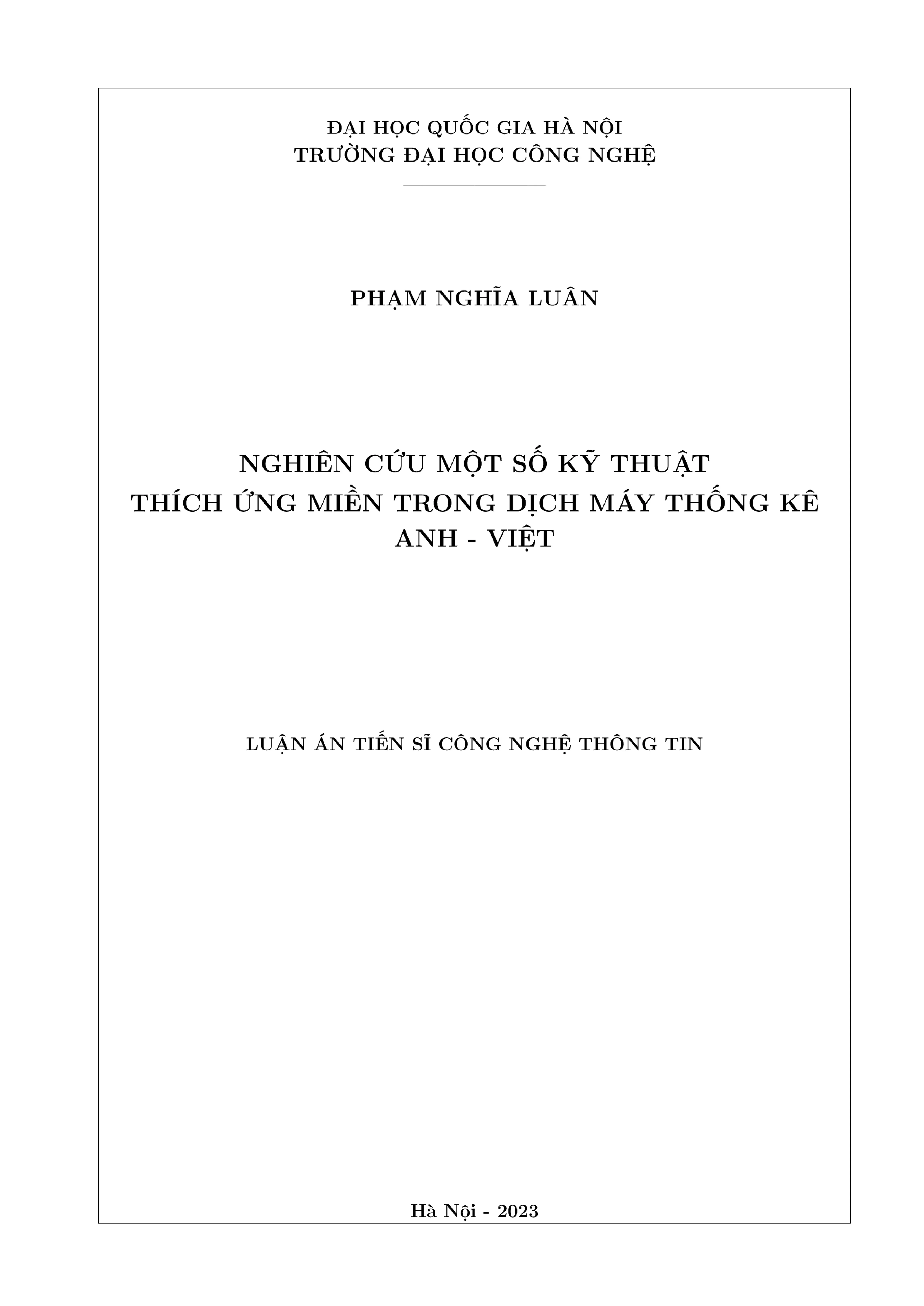 Kỹ thuật thích ứng miền trong dịch máy Anh-Việt