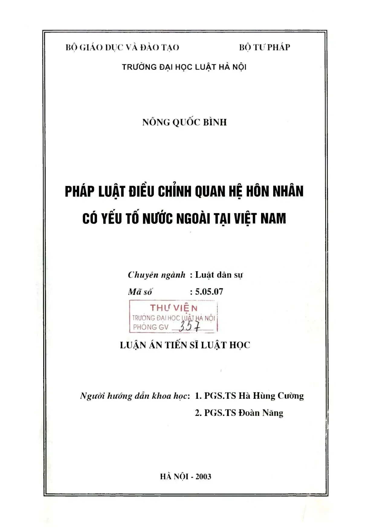 Pháp luật điều chỉnh hôn nhân yếu tố nước ngoài Việt Nam