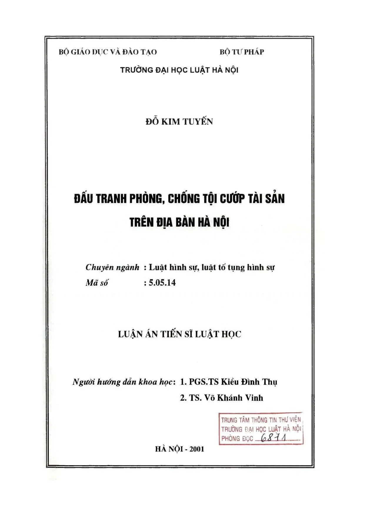 Đấu tranh phòng chống tội cướp tài sản trên địa bàn Hà Nội
