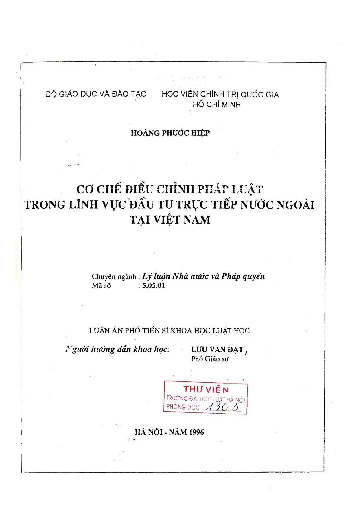 Cơ chế điều chỉnh pháp luật FDI tại Việt Nam